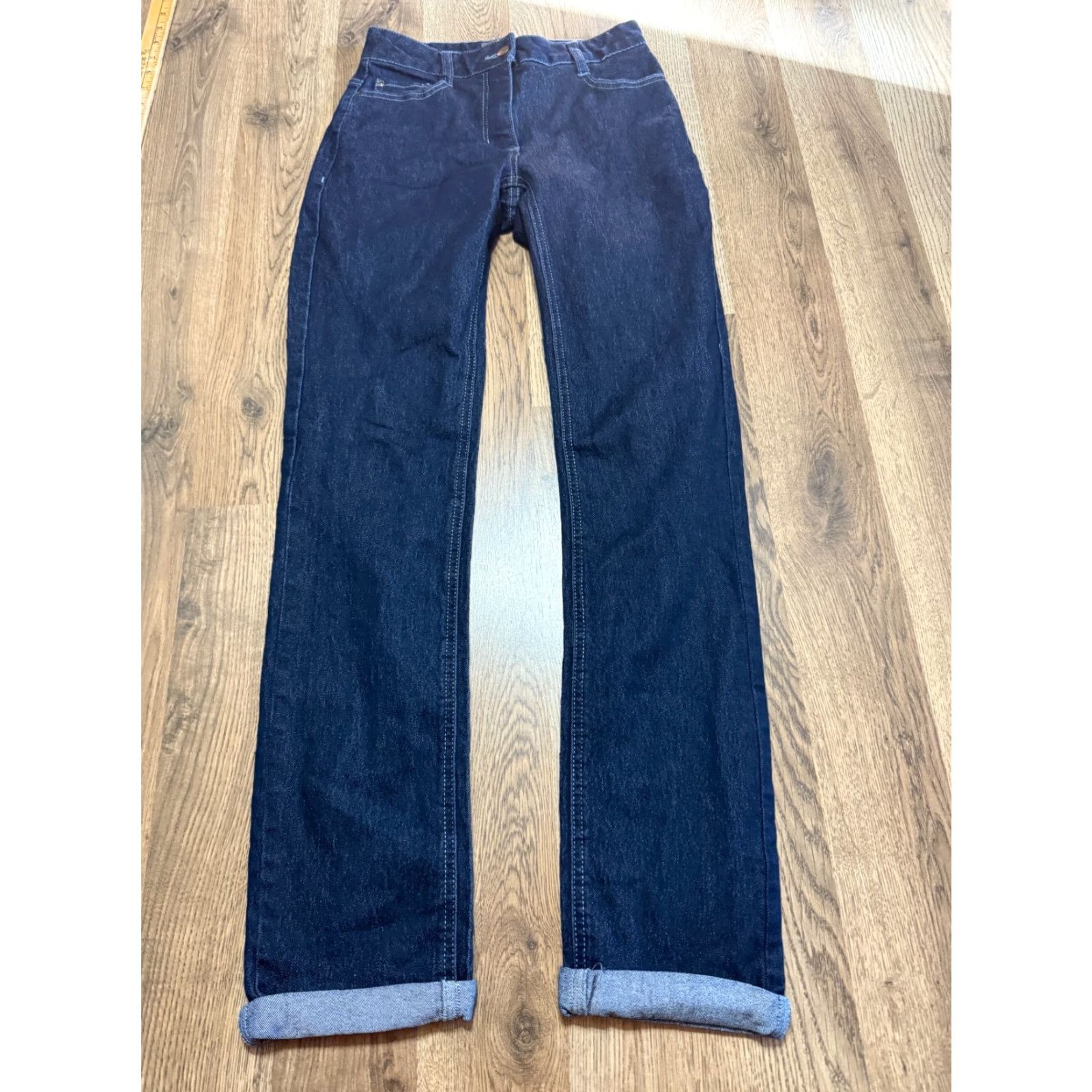 Vintage Apparel Collection Jeans Women's Size 0 Blue Denim Cuffed Straight Leg Size 25" / US 0 / IT 36 - 2 Thumbnail
