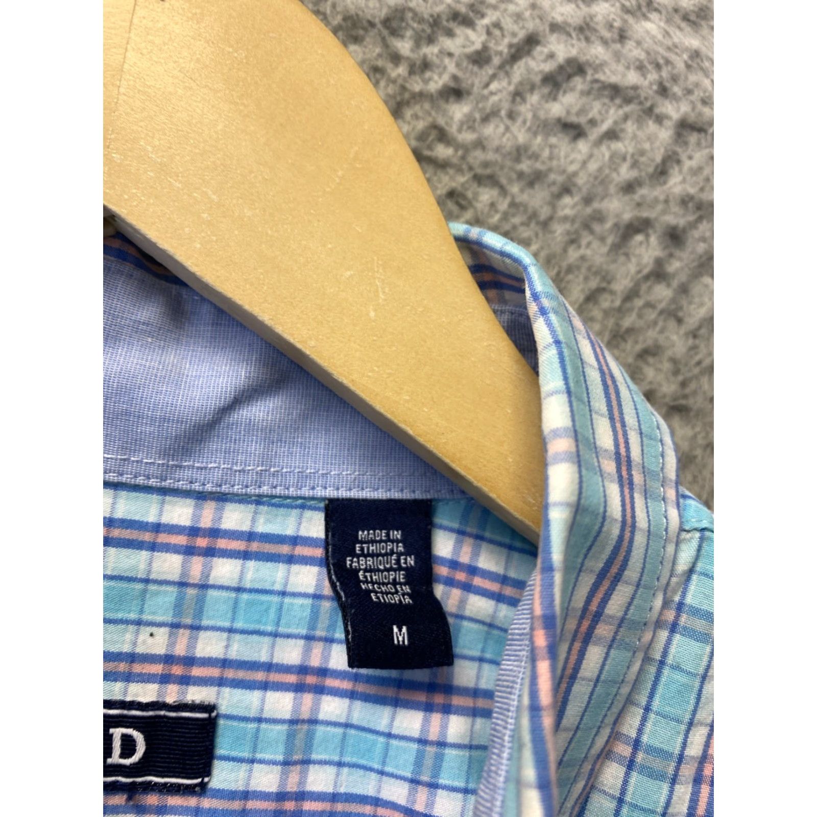 Izod IZOD Button Shirt Men M Turquoise Plaid Cotton / 0536 Size US M / EU 48-50 / 2 - 7 Thumbnail