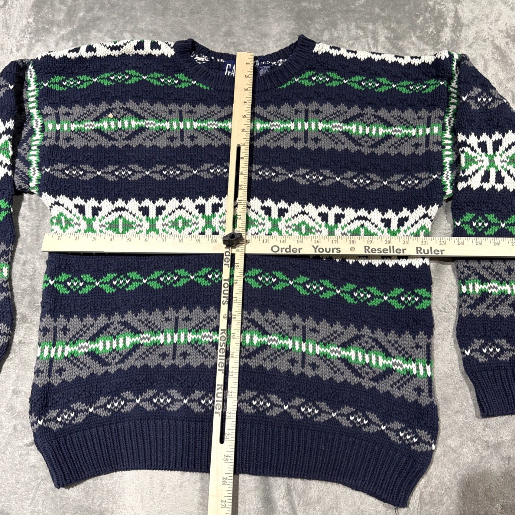 Gap VINTAGE Gap Sweater Mens L Blue Green White Fair Isle Knit Pullover Crew Sweater Knit Drop Shoulders Ski Winter 80s 90s Casual Mens Size US L / EU 52-54 / 3 - 4 Thumbnail