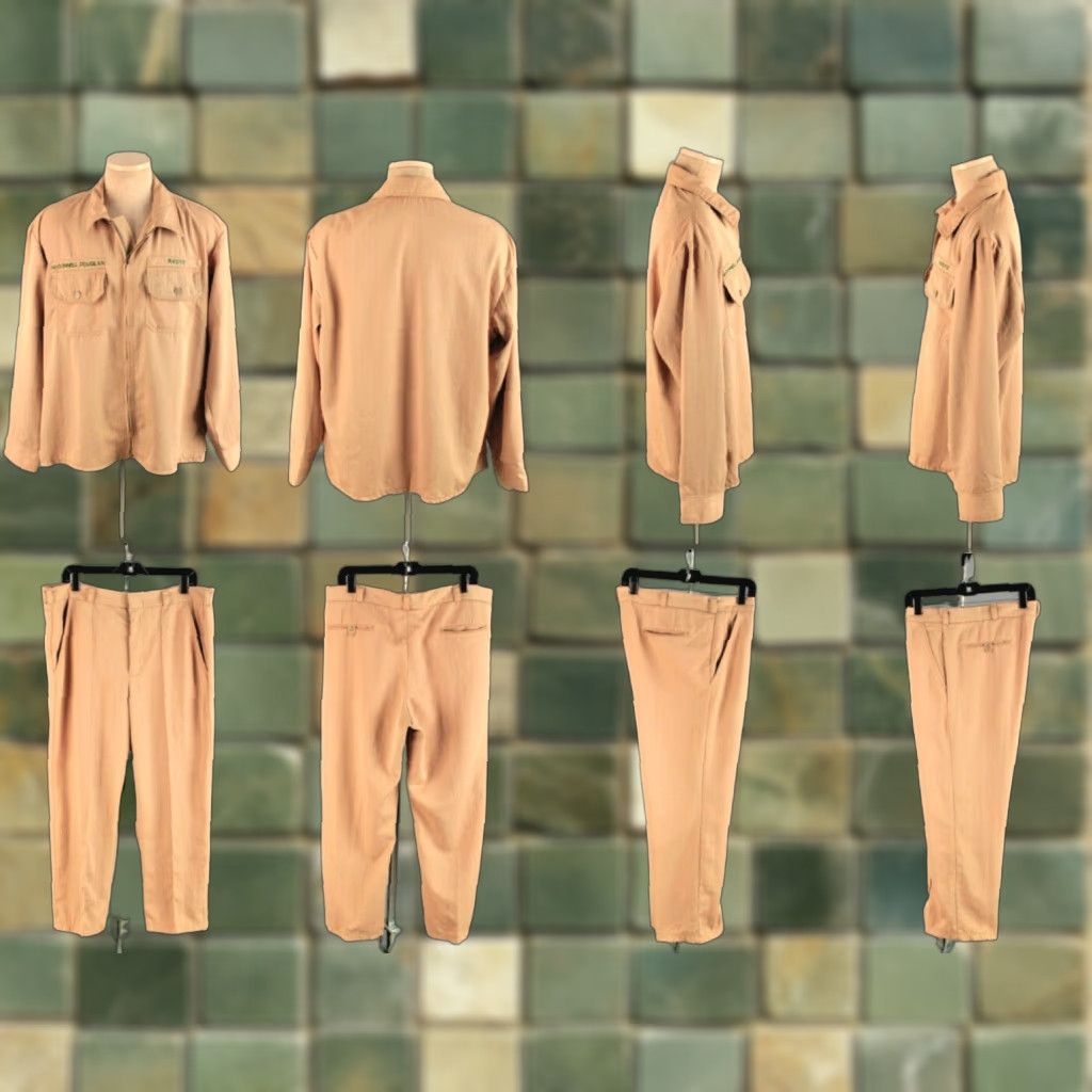 Vintage McDonnell Douglas Nomex Uniform Shirt Pants 38x28 Beige 1970s Vintage Military Flight Suit Ltd. Mens Large Size US M / EU 48-50 / 2 - 1 Thumbnail