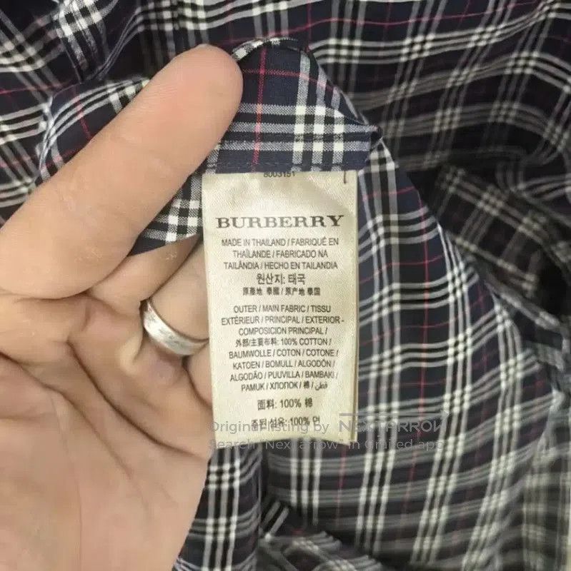 Burberry Burberry Dark Blue Men's Button-Up Shirt. Size US XL / EU 56 / 4 - 4 Thumbnail