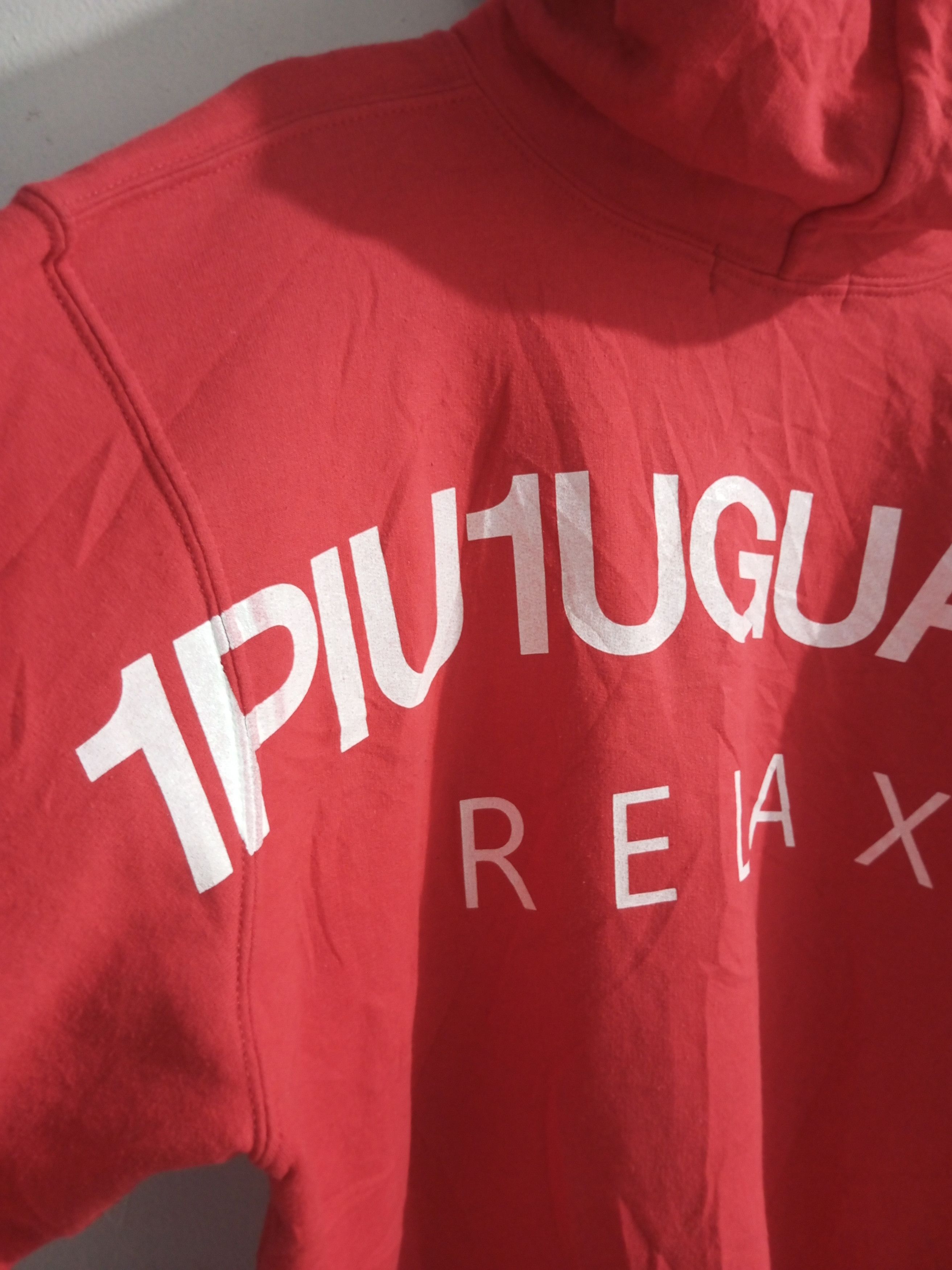 Japanese Brand 1PIU1UGUALE3 relax back print hoodie Size US XL / EU 56 / 4 - 4 Thumbnail