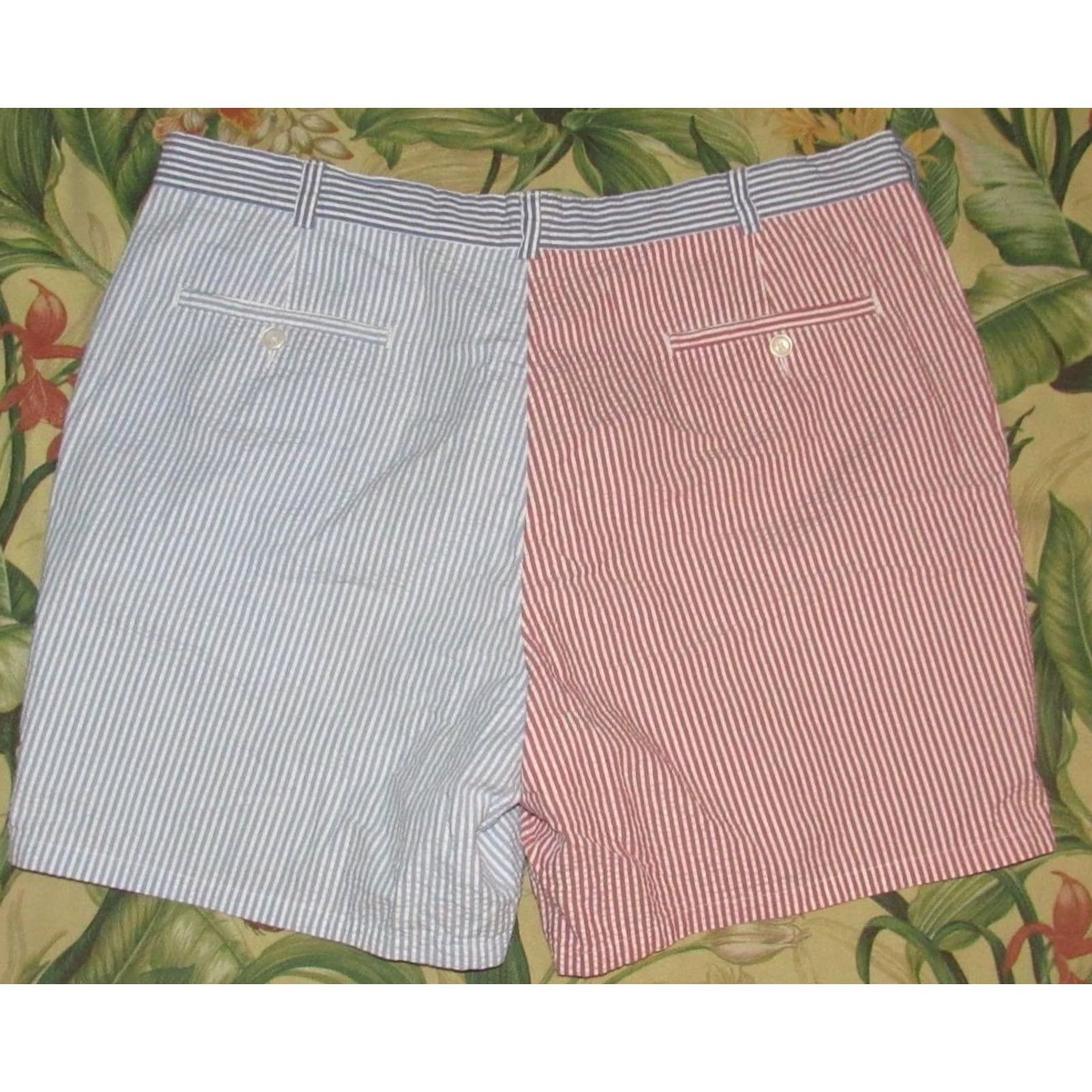 Brooks Brothers BROOKS BROTHERS Chino Seersucker Shorts 7" Pastel Color Block 40 Men Regular XS? Size US 40 / EU 56 - 3 Thumbnail