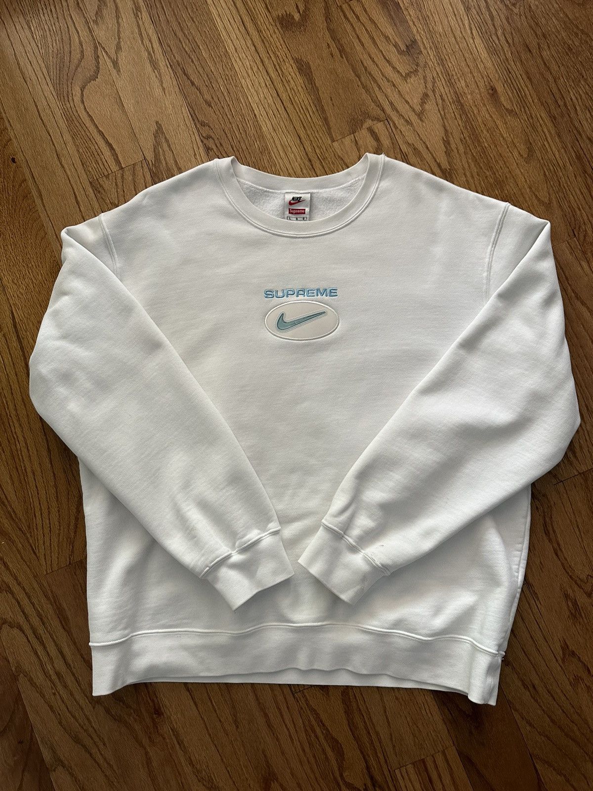 image of Nike Jewel Crewneck in White, Men's (Size Large)