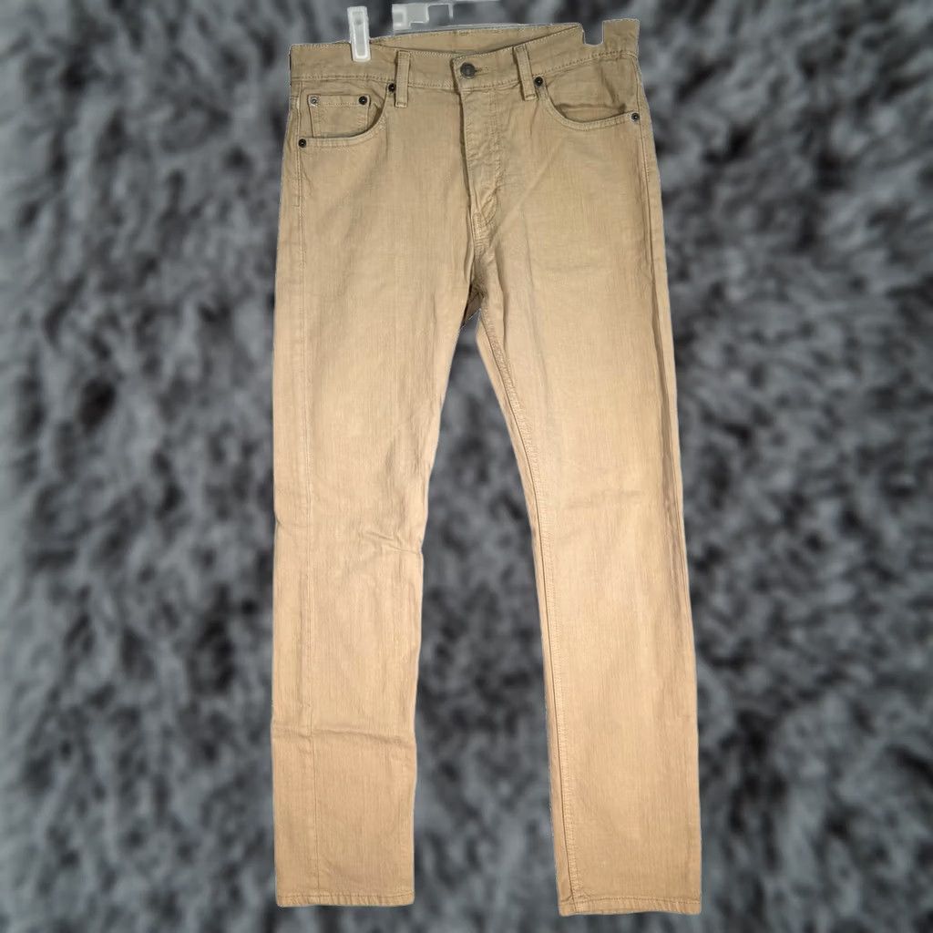 Levi's VINTAGE Levis 513 Jeans Mens 30x32 Khaki Slim Straight Stretch Denim Beige Zip Fly Size US 30 / EU 46 - 1 Thumbnail