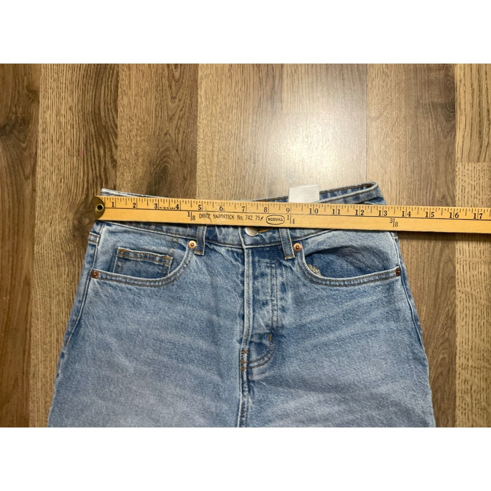 H&M H&M Jeans Women's 4 Blue Denim Medium Wash Straight Leg 36" Length Jeans Women Size 27" / US 4 / IT 40 - 4 Thumbnail