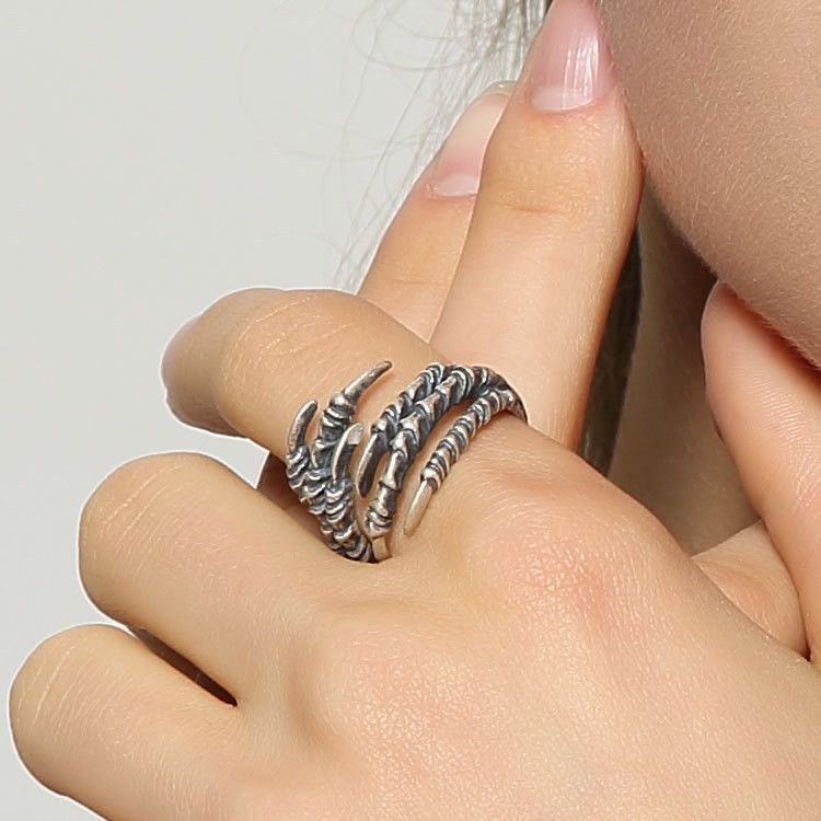Jewelry Skull Punk Jewelry Rings Open Size Chrome Ring (Size 7-13) Size ONE SIZE - 3 Thumbnail