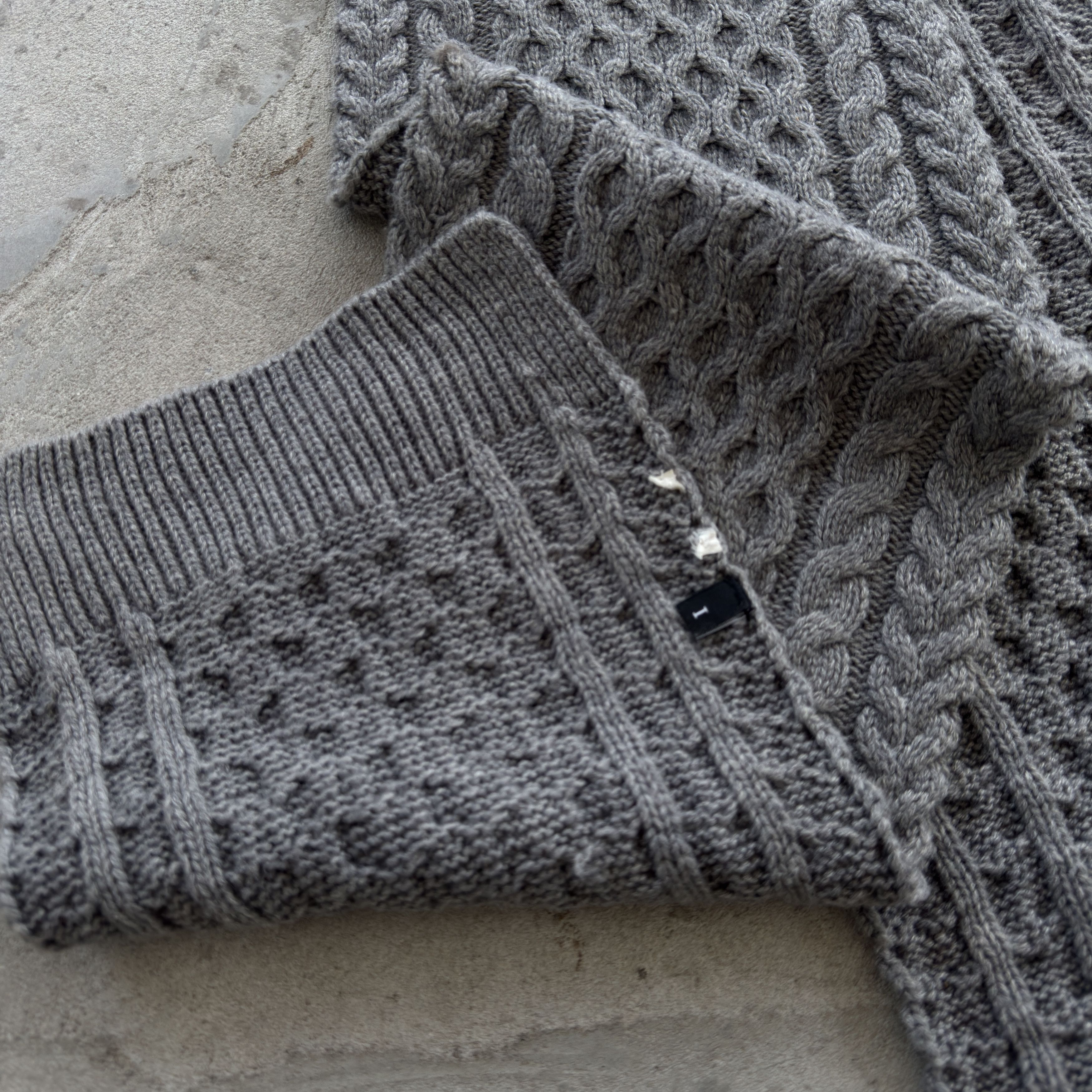 Diesel Diesel Grey Cable Knit Scarf Wool Blend Vintage Size ONE SIZE - 2 Thumbnail