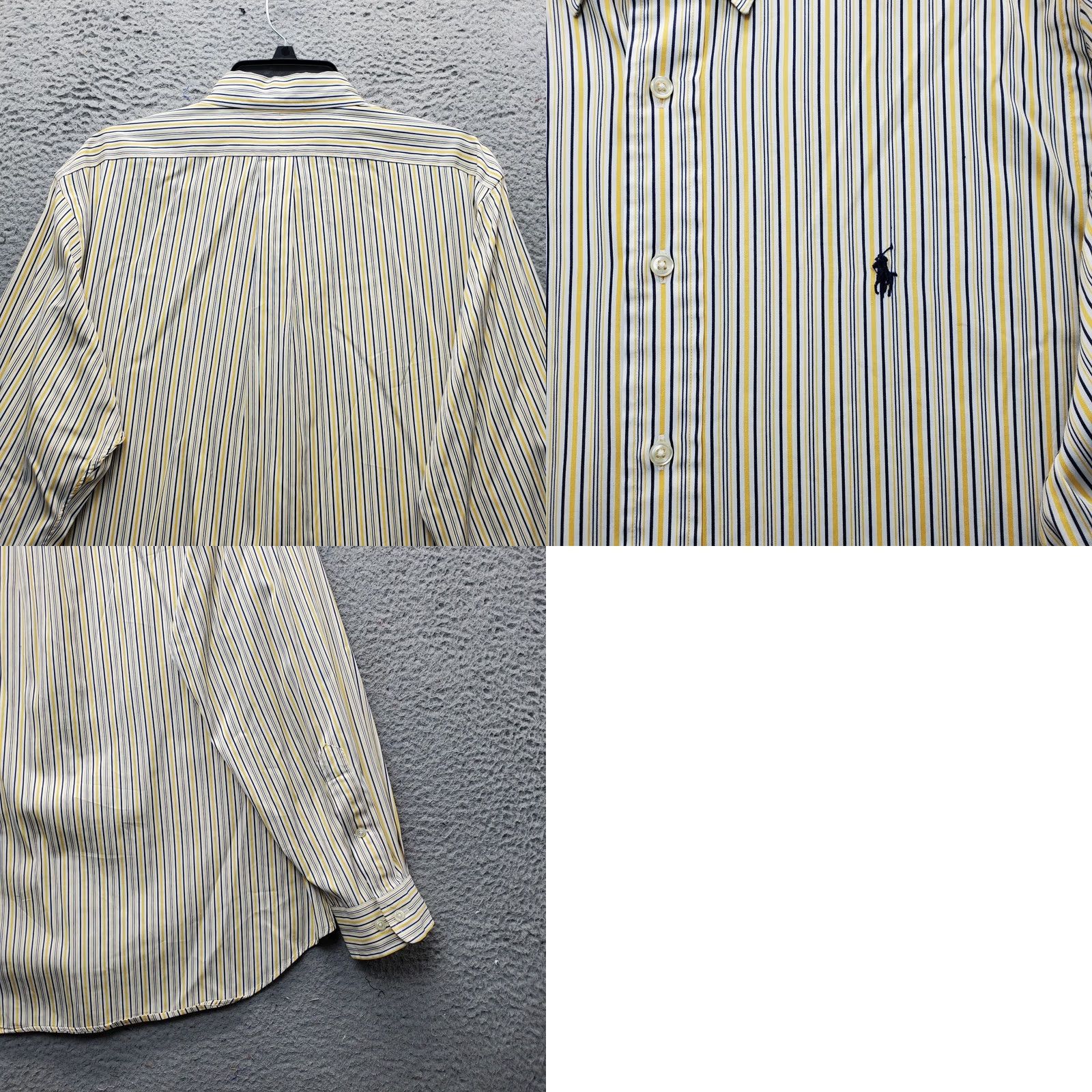 Ralph Lauren VINTAGE Ralph Lauren Dress Shirt Men 16.5 Multi Stripe Classic Pony Logo Button Down Size 46R - 8 Thumbnail