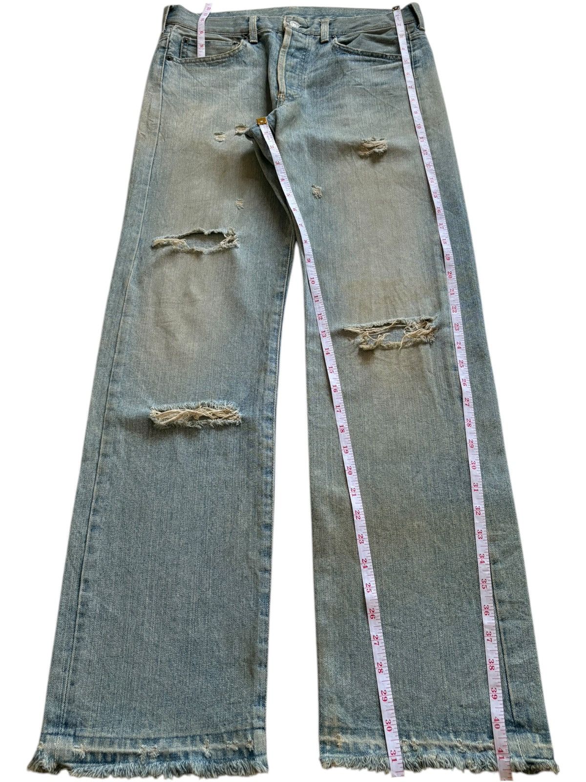 Japanese Brand × Takeo Kikuchi Vintage Japanese Takeo Kikuchi Mud Wash Distress Loose Jeans Size US 32 / EU 48 - 12 Thumbnail