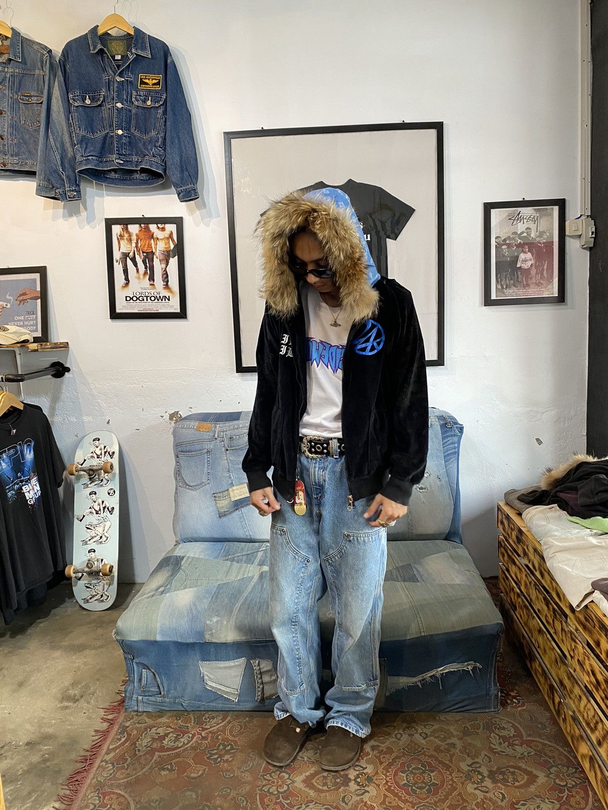 Japanese Brand velvet fur hoodie 24karats paisley velvet Size US S / EU 44-46 / 1 - 4 Thumbnail