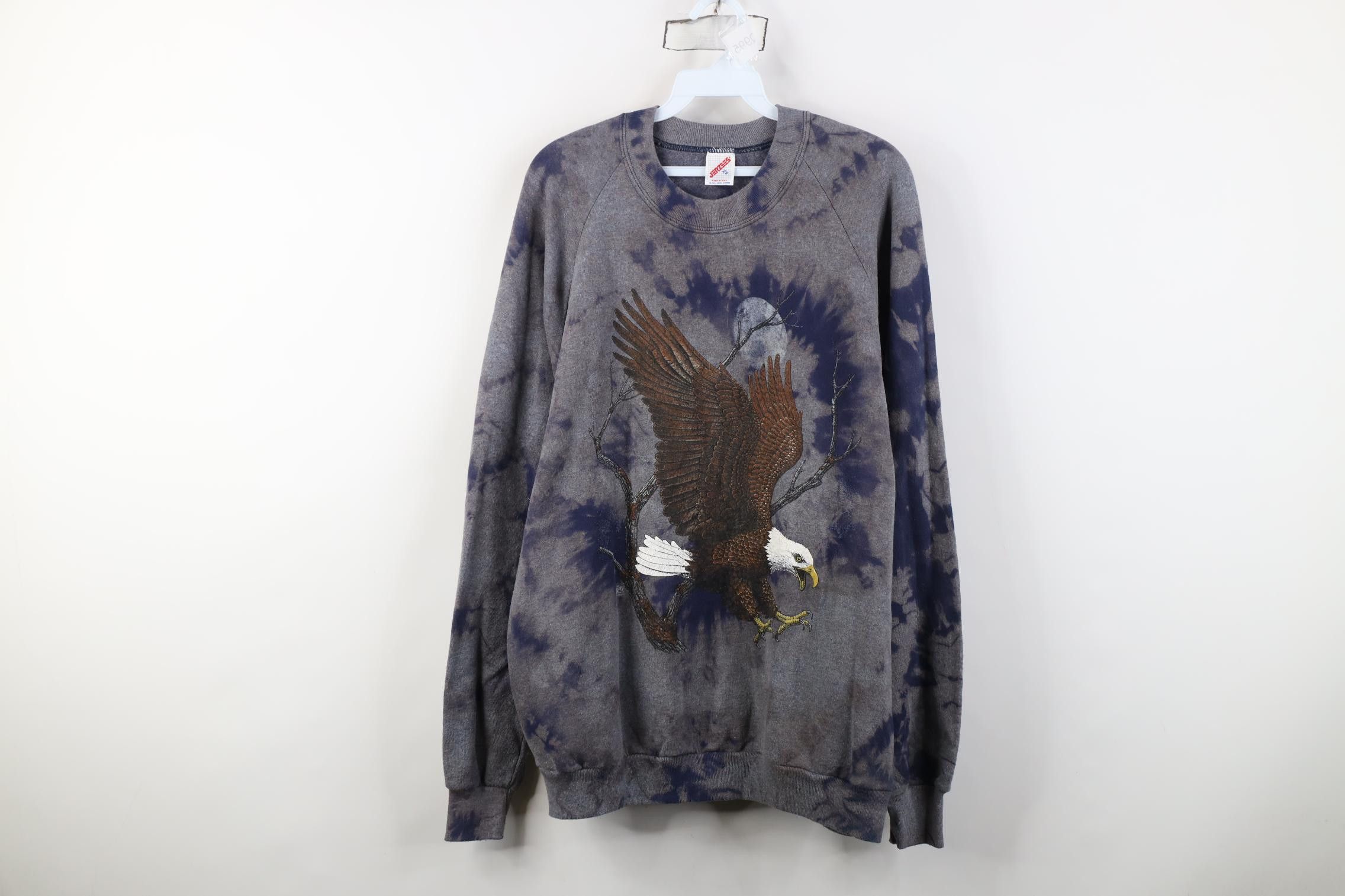 Vintage Vintage 90s Streetwear Nature Eagle Crewneck Sweatshirt USA Size US XL / EU 56 / 4 - 1 Thumbnail