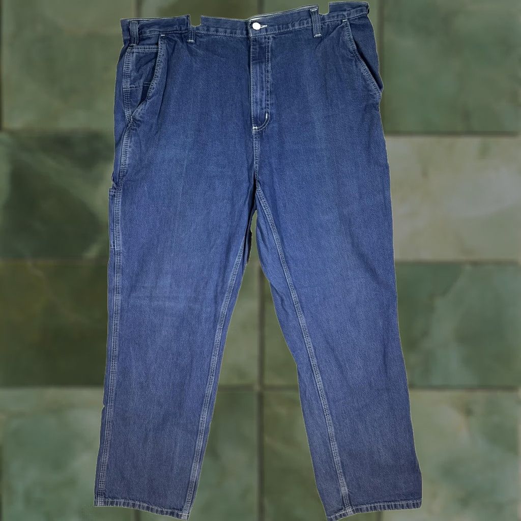 Carhartt VINTAGE N/A Carhartt Jeans Mens 40x32 Blue Dungaree Fit Carpenter Work Denim Utility Zip Fly Size US 40 / EU 56 - 1 Thumbnail