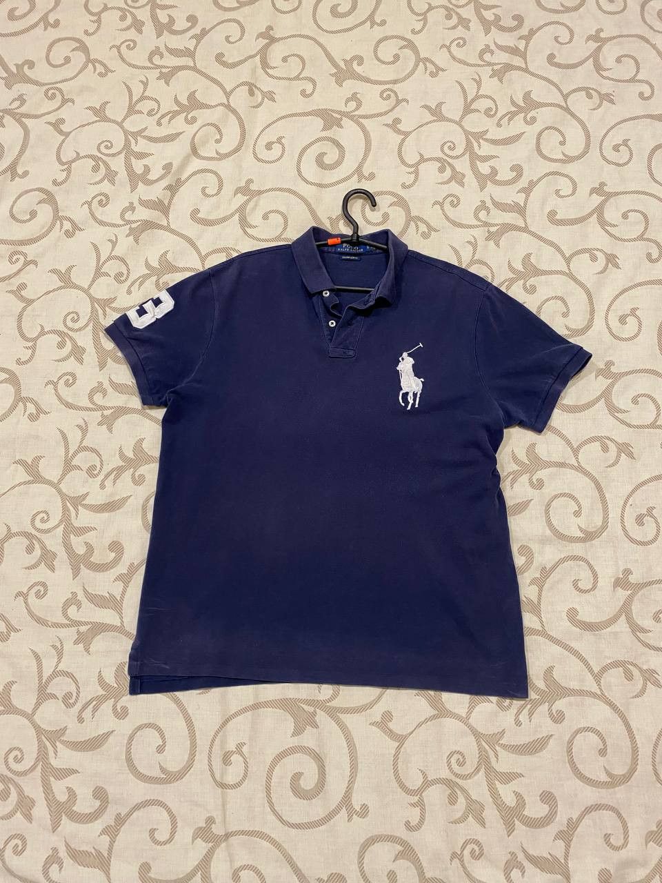 Polo Ralph Lauren Polo Ralph Lauren Big Pony #3 Navy Custom Fit Polo Shirt Size US L / EU 52-54 / 3 - 1 Thumbnail