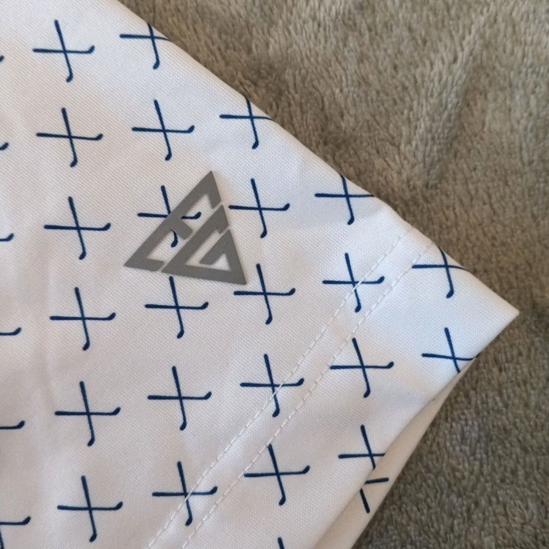 Vintage Maelreg Polo Shirt Mens M White Blue Geometric Short Sleeve Polo Casual Activewear Golf Rib Stretch Logo M Size US M / EU 48-50 / 2 - 5 Thumbnail