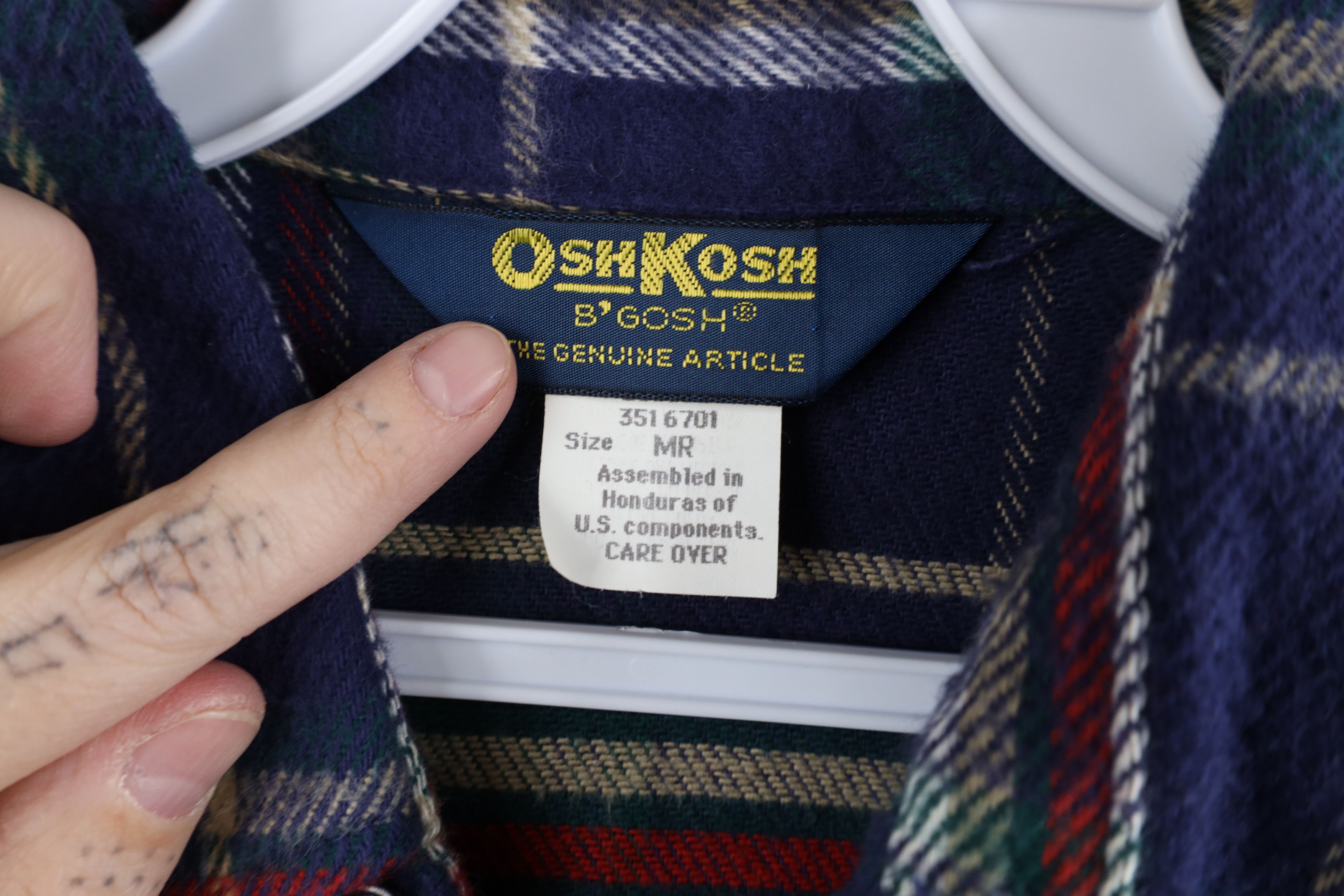 Vintage Vintage 90s OshKosh B'Gosh Heavyweight Flannel Button Shirt Size US M / EU 48-50 / 2 - 6 Thumbnail