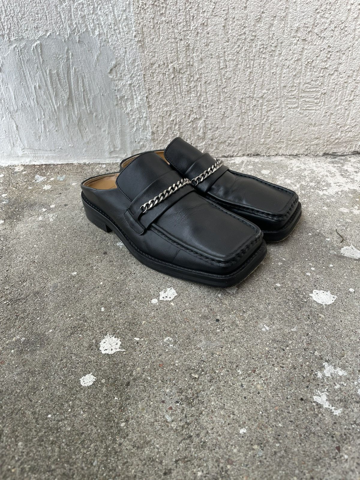 martine rose chain embelished slip on loafers