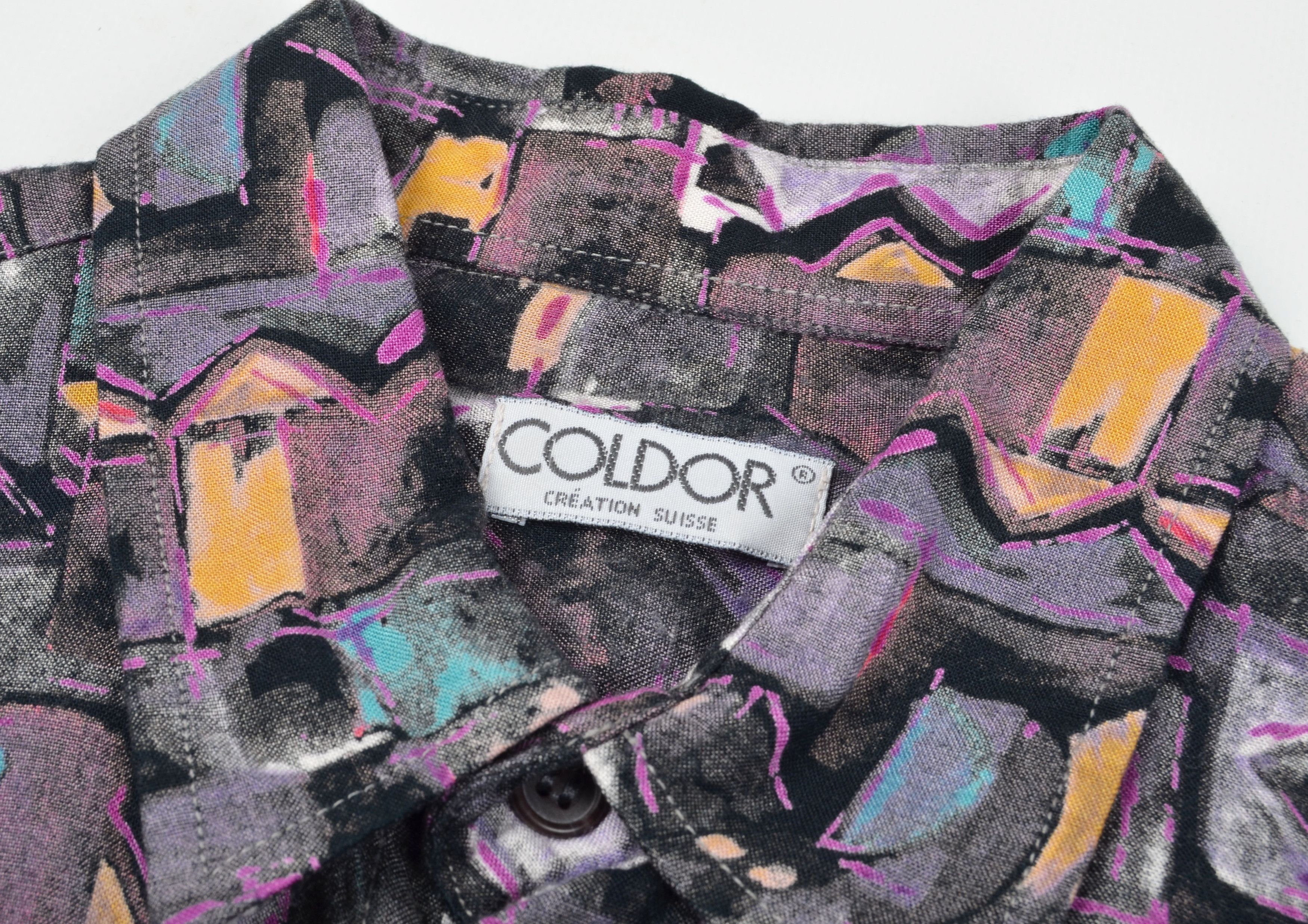 Vintage Vintage 90's Coldor Swiss Abstract Print Long Sleeve Shirt Size US M / EU 48-50 / 2 - 4 Thumbnail