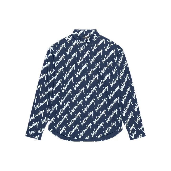 Balenciaga Balenciaga SS22 Logo Print Long Sleeve Shirt 0079 Size US M / EU 48-50 / 2 - 1 Thumbnail