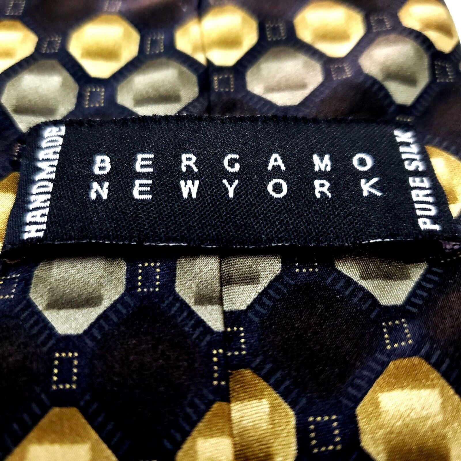 Bergamo New York Bergamo New York Silk Tie Black Geometric Print Size ONE SIZE - 4 Thumbnail