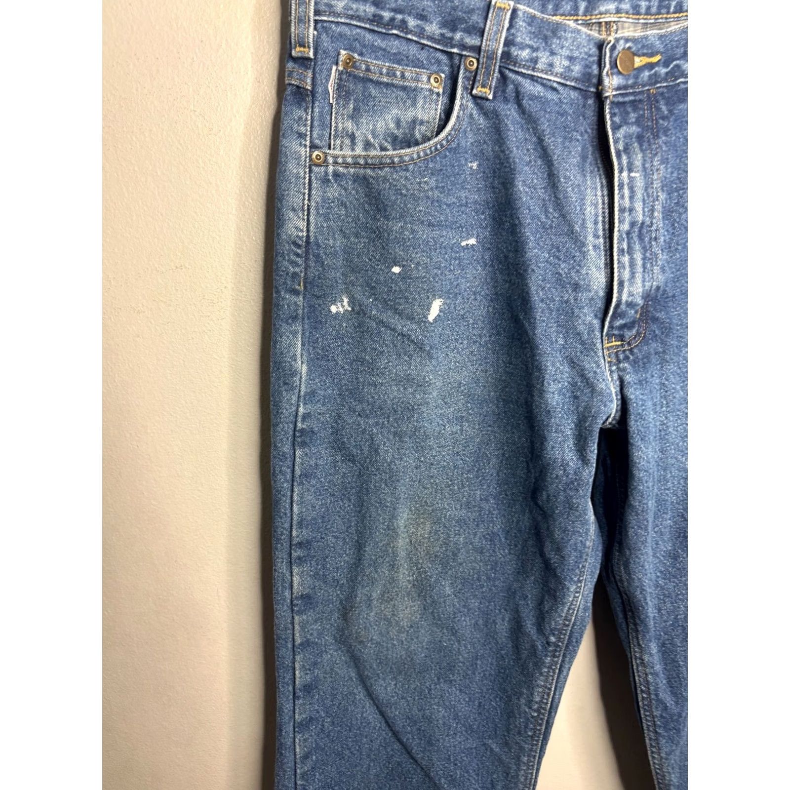 Carhartt Carhartt Jeans Denim Relaxed Fit 36x29 Blue 5-Pocket Lined Work USA 90s 2000s Mens Size US 36 / EU 52 - 5 Thumbnail