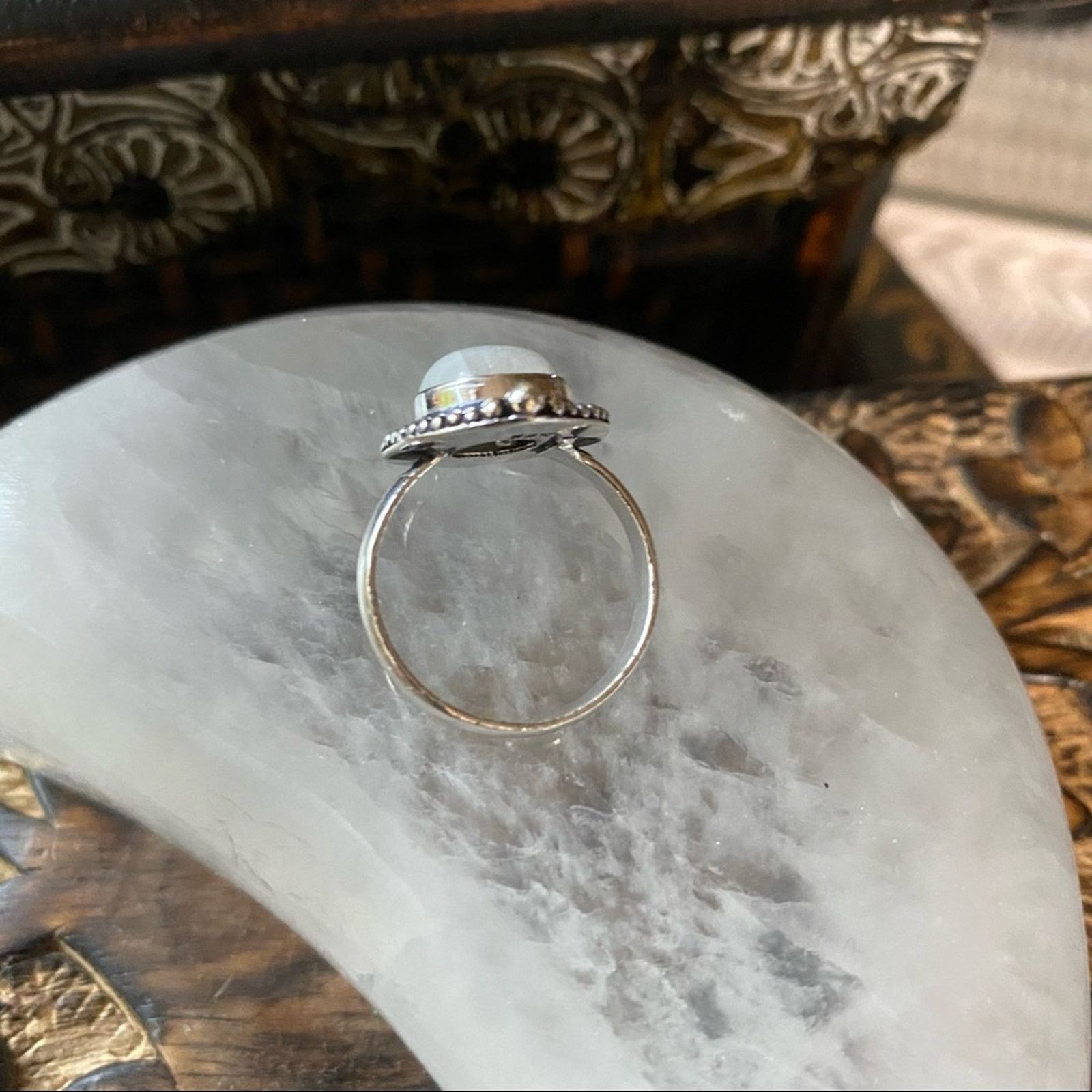 The Unbranded Brand Moonstone Sterling Silver Ring Size 6 Size ONE SIZE - 5 Thumbnail