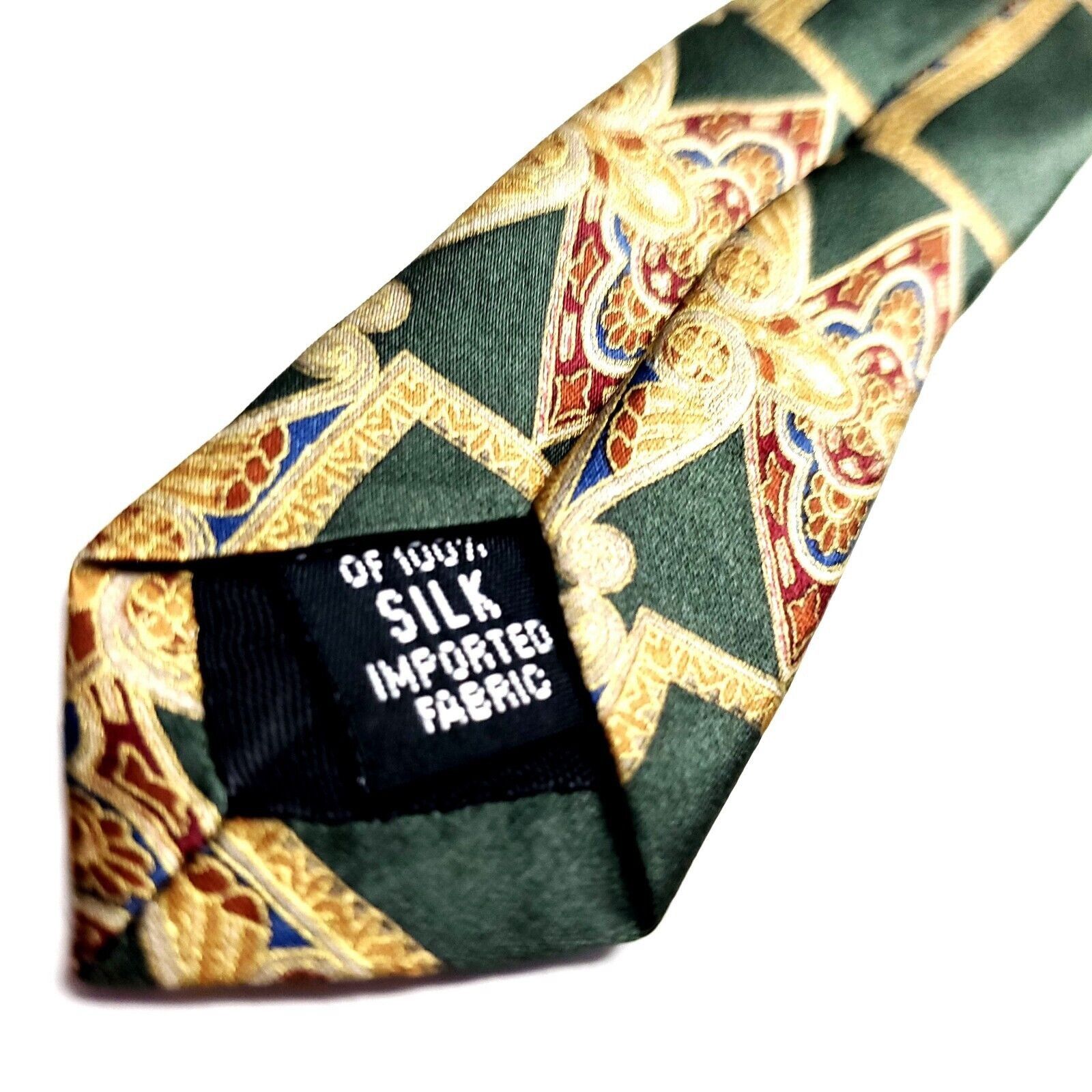 Croft & Barrow Croft & Barrow Silk Tie Print Green Geometric Short Wide Size ONE SIZE - 5 Thumbnail