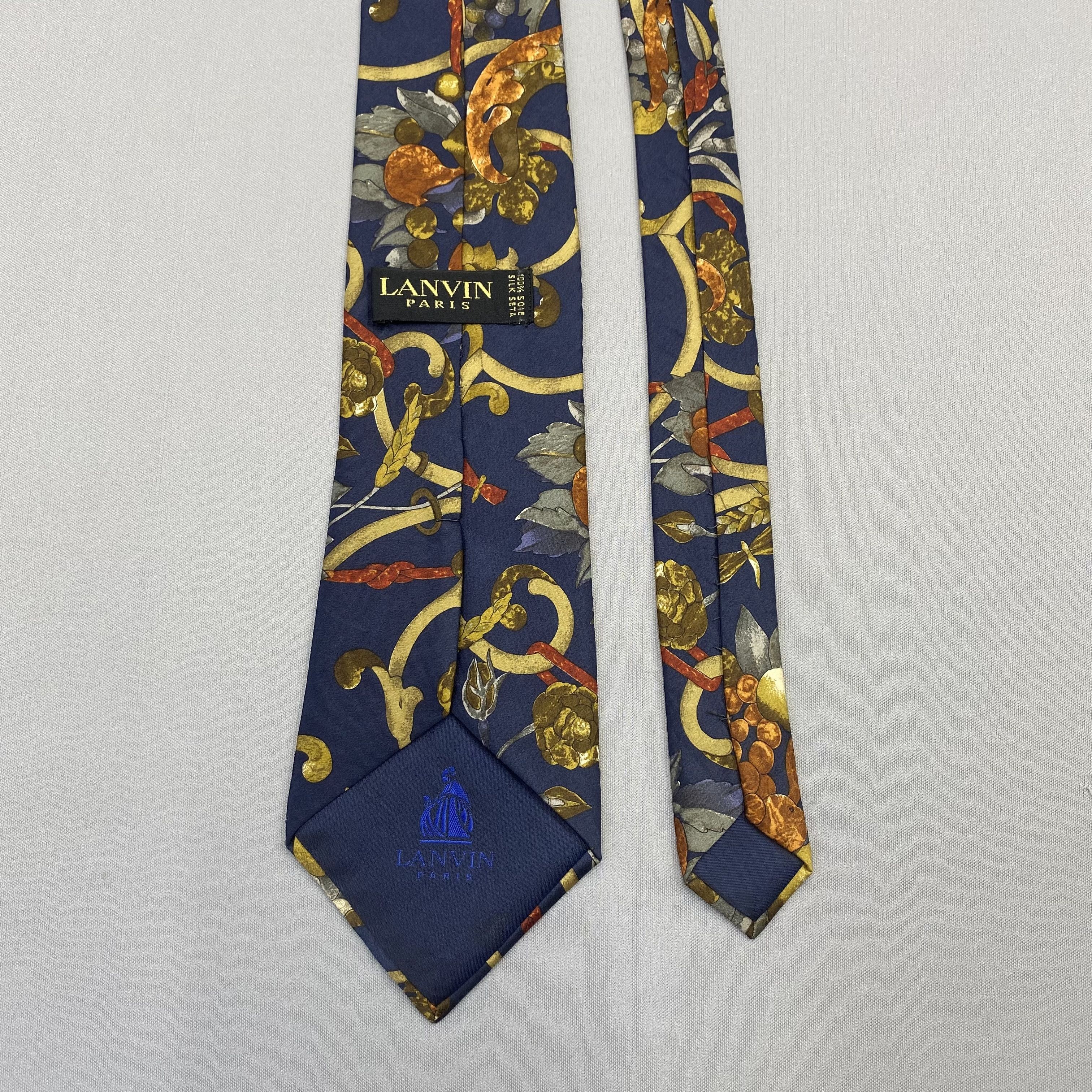 Lanvin Vintage Lanvin SILK Necktie Cravate Pure Silk Neck Tie Size ONE SIZE - 6 Thumbnail