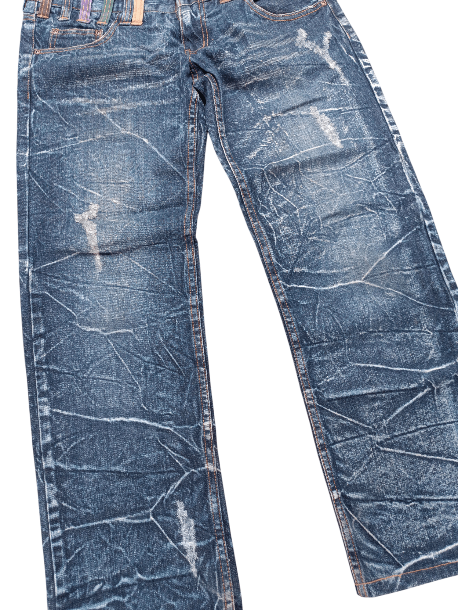 Japanese Brand × Seditionaries VTG NYLAUS DOUBLE WAIST DISTRESSED JEANS VERY RARE Size US 30 / EU 46 - 15 Thumbnail