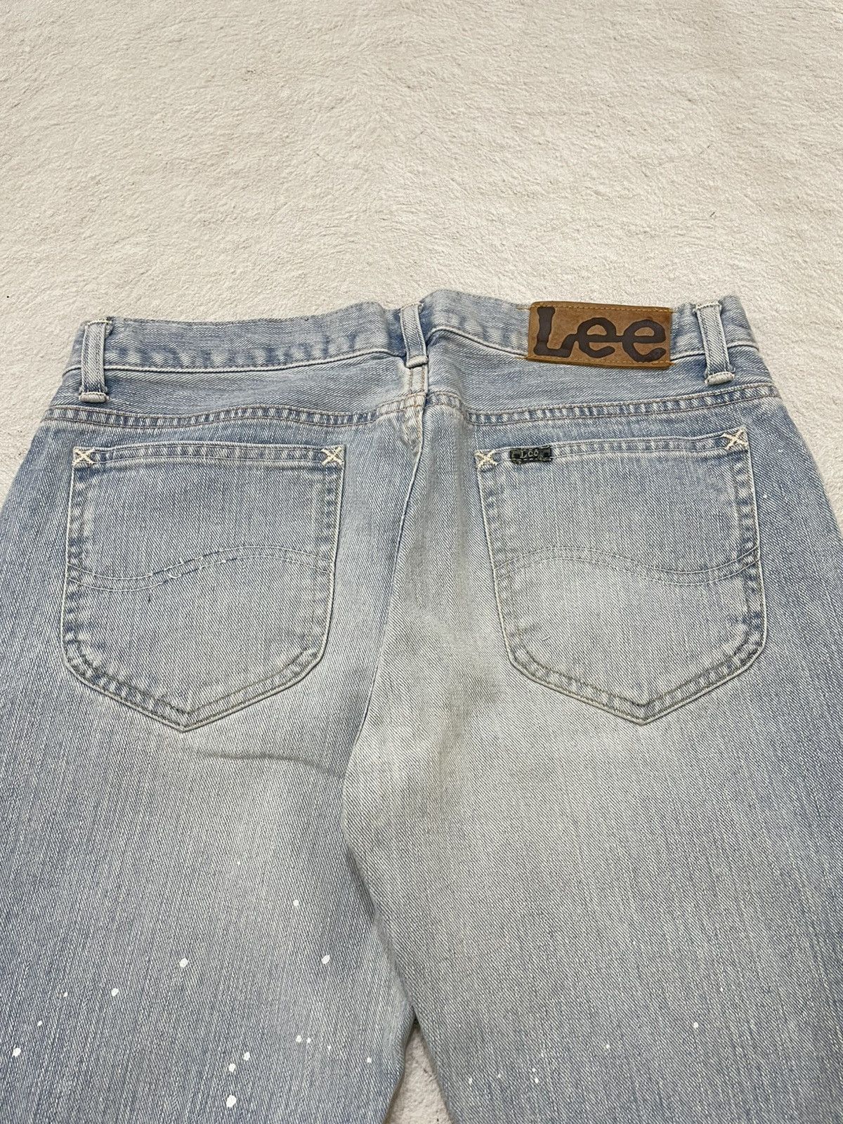 Japanese Brand 2000s Lee Rider Flare Denim Mudwash Blue Jeans If6was9 Y2K Size 31" - 9 Thumbnail