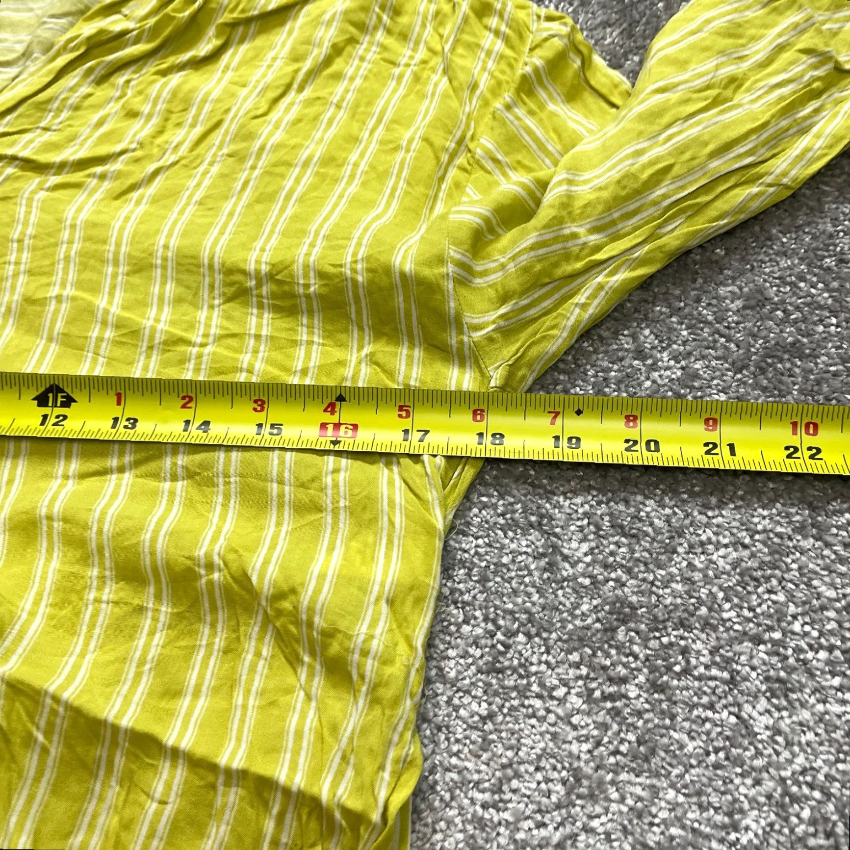 Vintage Lush Button-Up Shirt Womens XS Yellow Striped Long Sleeve Rayon Sturdiness Top Size XS / US 0-2 / IT 36-38 - 6 Thumbnail