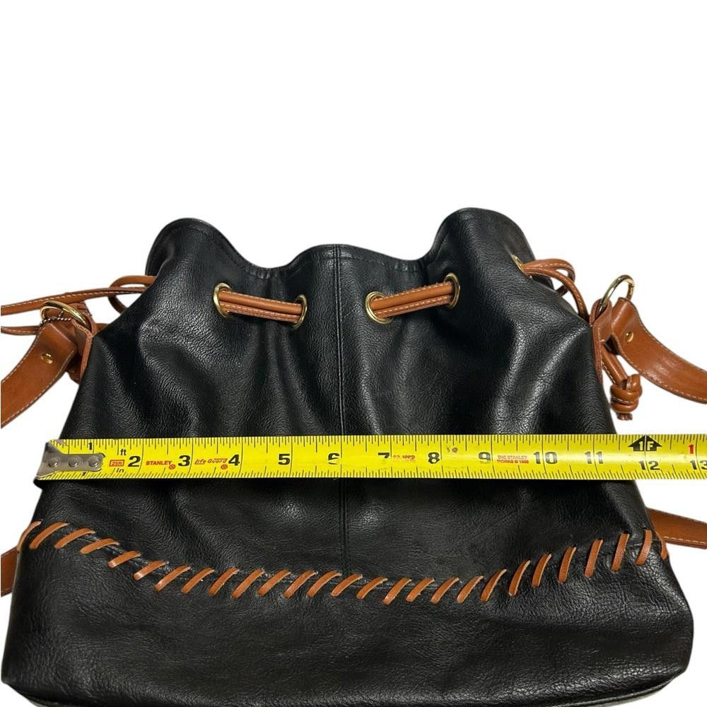 Designer Faux Leather Drawstring Crossbody Bag Size ONE SIZE - 9 Thumbnail