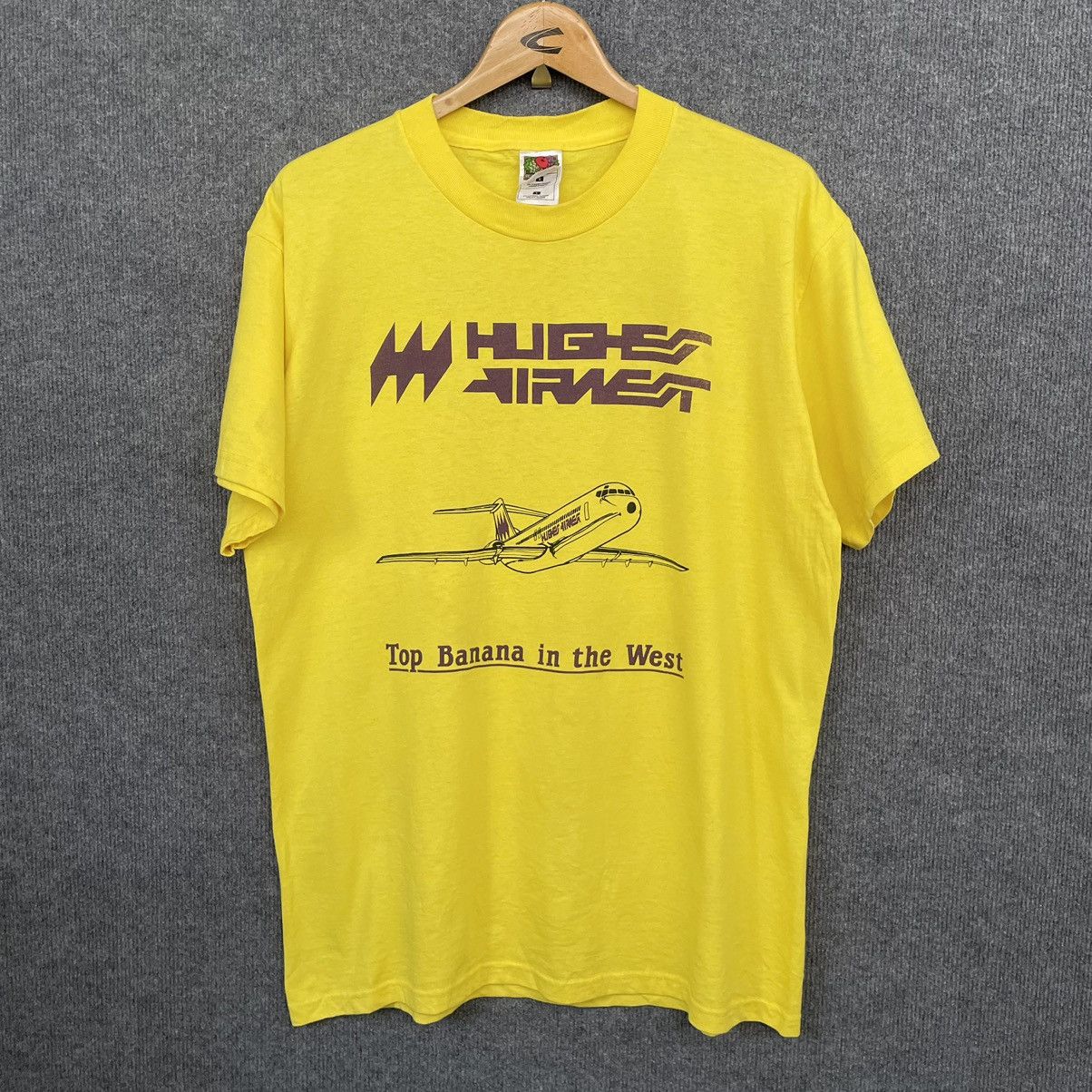 Vintage Vintage 1990s Hughes Airwest Promo T Shirt Size US L / EU 52-54 / 3 - 1 Thumbnail