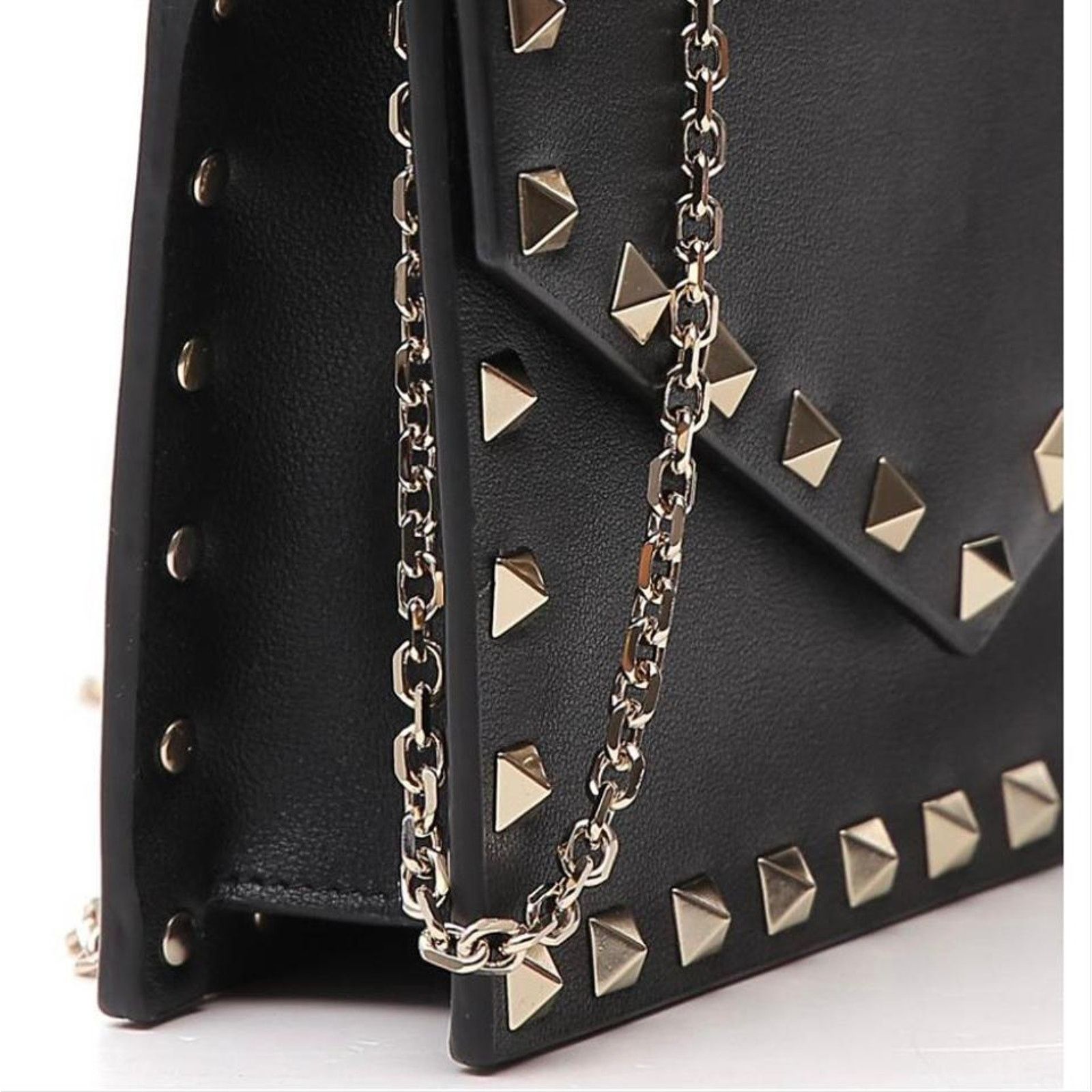 Valentino Valentino Garavani Rockstud envelope leather chain bag Size ONE SIZE - 3 Thumbnail