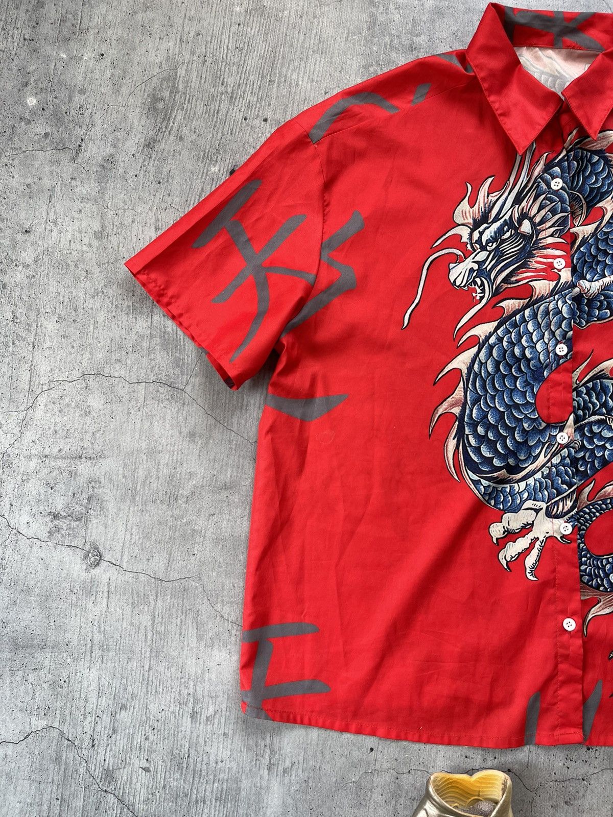 Japanese Brand × Vintage 1990s RETRO JAPAN DRAGON SHIRT Size US M / EU 48-50 / 2 - 3 Thumbnail