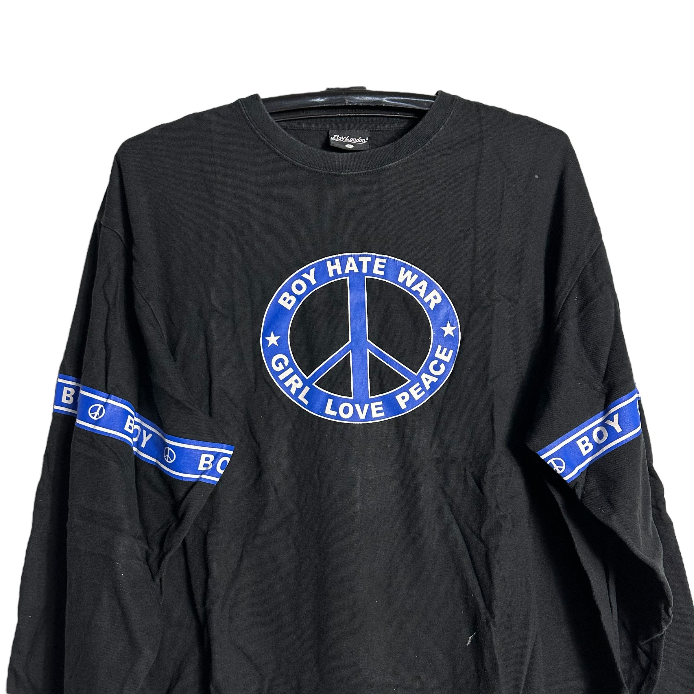 Boy London 🔥RARE🔥Vintage Boy London Hate War Love Peace L/S T-shirt Size US L / EU 52-54 / 3 - 2 Thumbnail