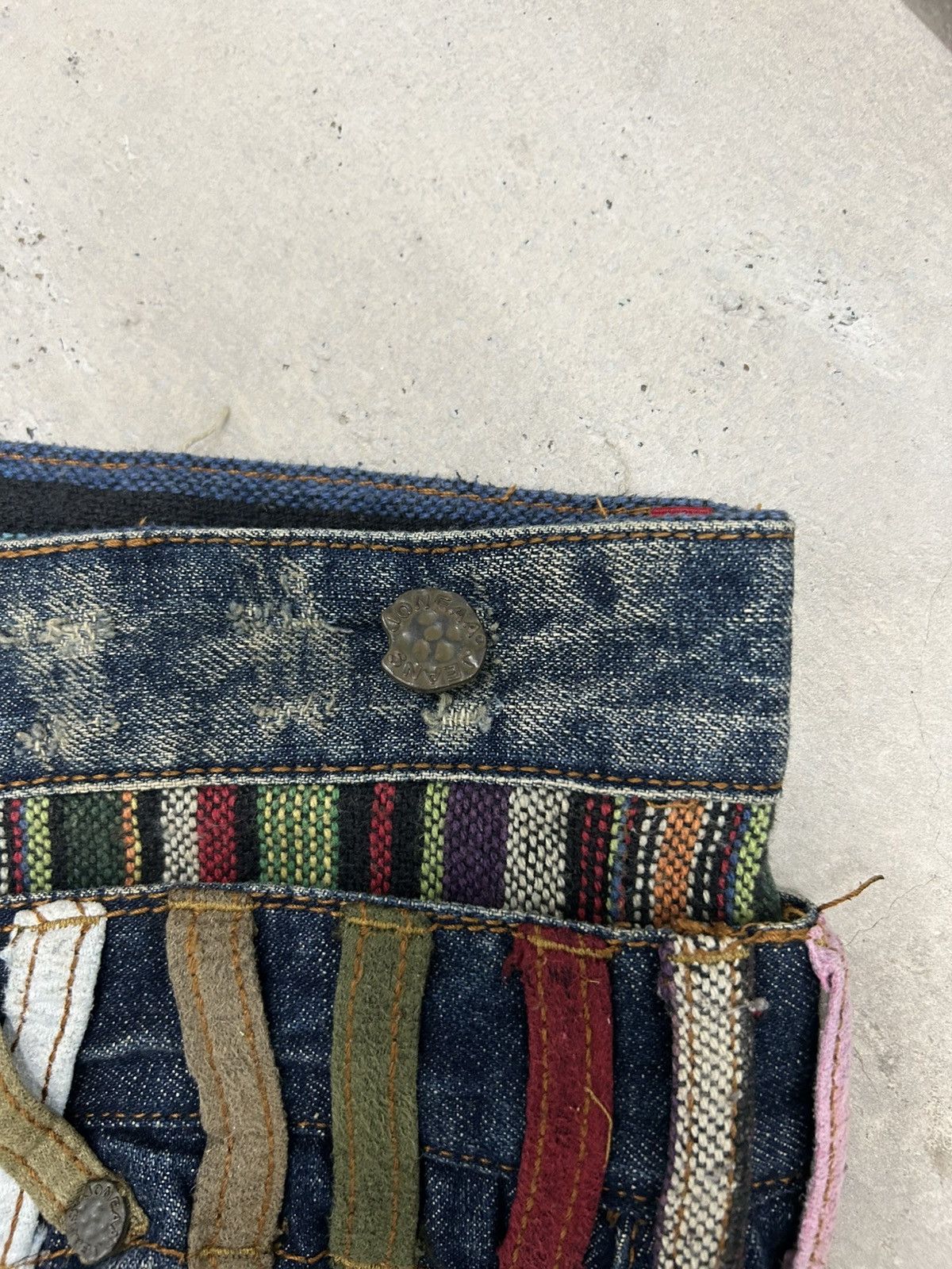GOSTAR DE FUGA Vintage Joneaa Denim Double Waist Engineer Mud Washed Size US 31 - 13 Thumbnail