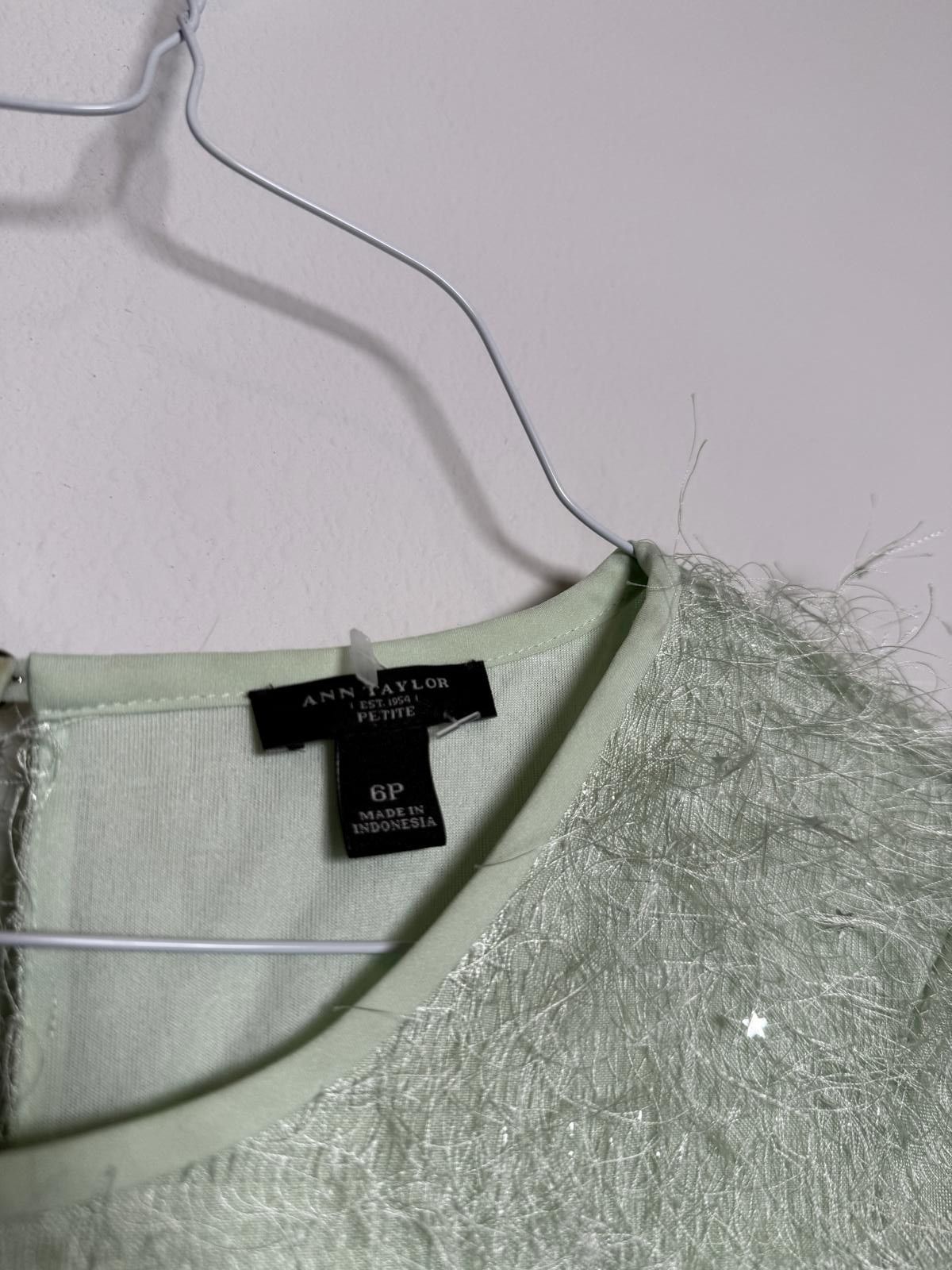 Ann Taylor Ann Taylor Fluffy Furry Green Top Size S / US 4 / IT 40 - 5 Thumbnail