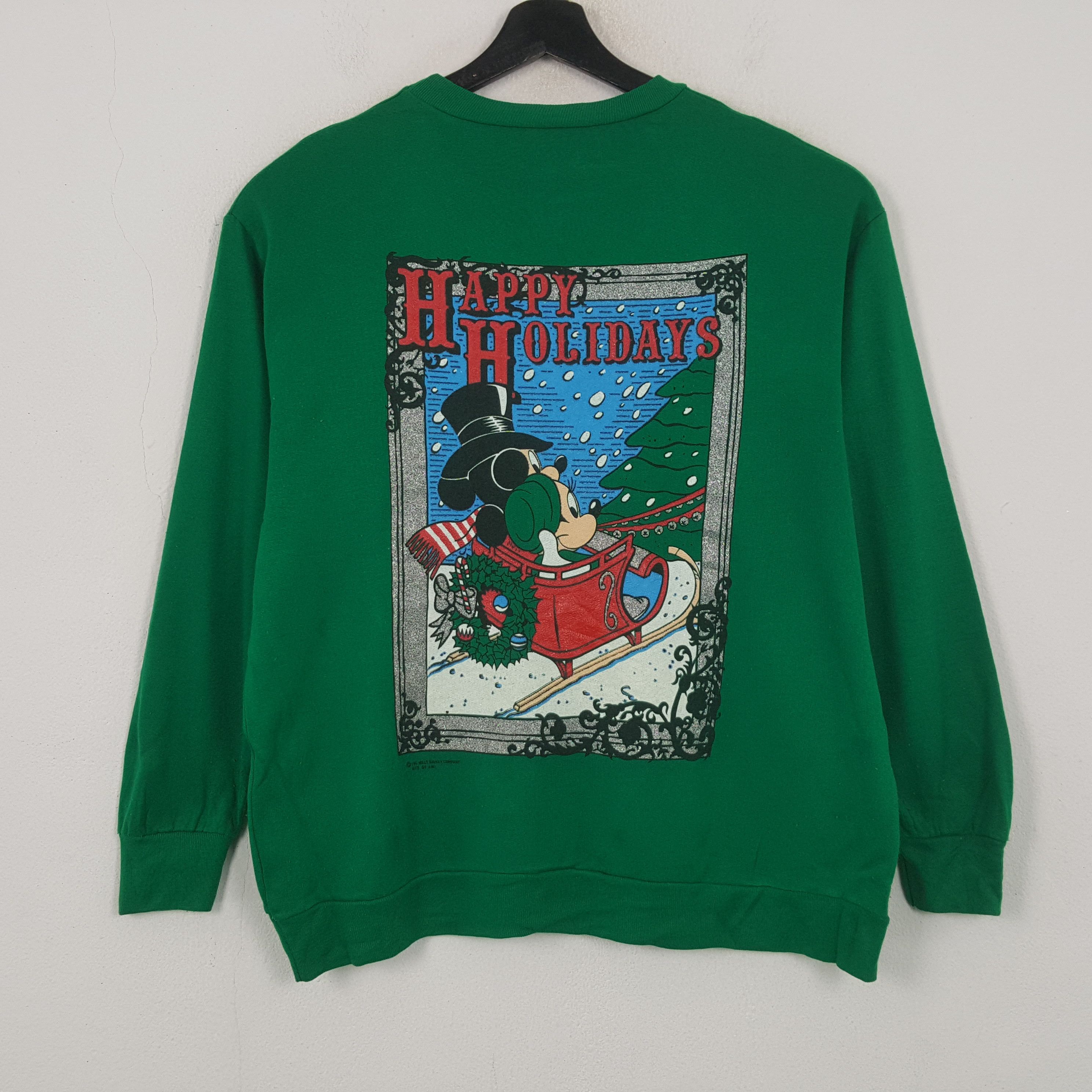 Disney Christmas Mickey Mouse And Minnie Vintage Sweatshirt RR5 Size US L / EU 52-54 / 3 - 3 Thumbnail