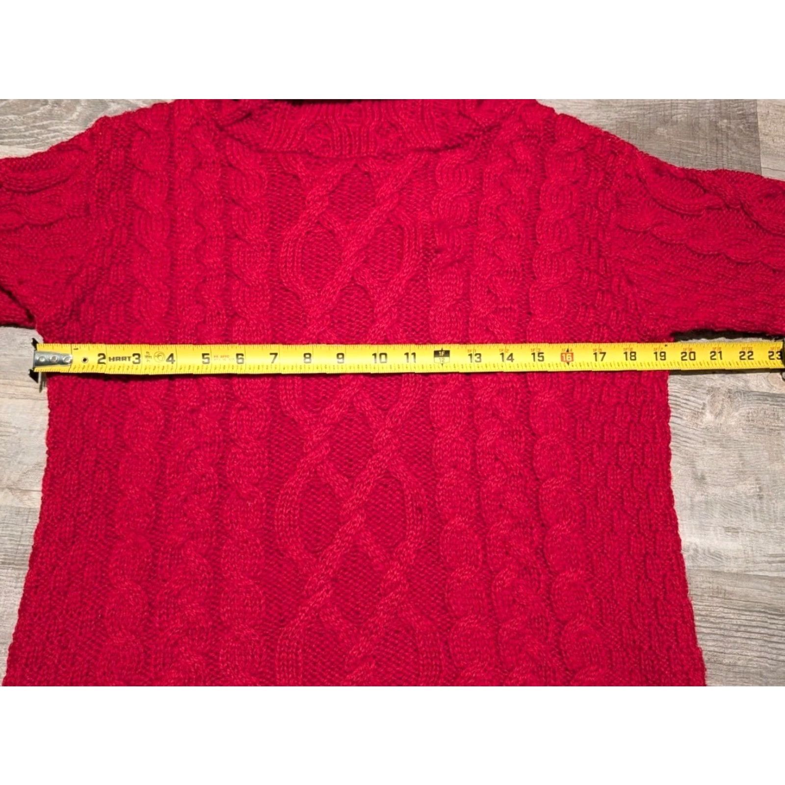 Vintage VINTAGE Inis Crafts 100% Merino Wool Turtleneck Sweater Women Red Cable Knit XS/S? Size S / US 4 / IT 40 - 7 Thumbnail