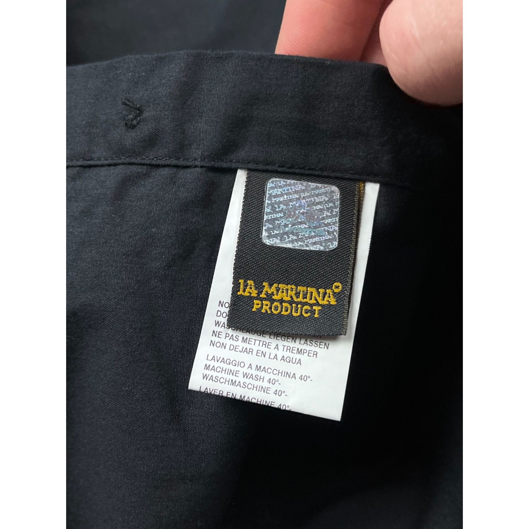 La Martina × Vintage La Martina Mens Black Long-Sleeve Polo Shirt Size US M / EU 48-50 / 2 - 6 Thumbnail