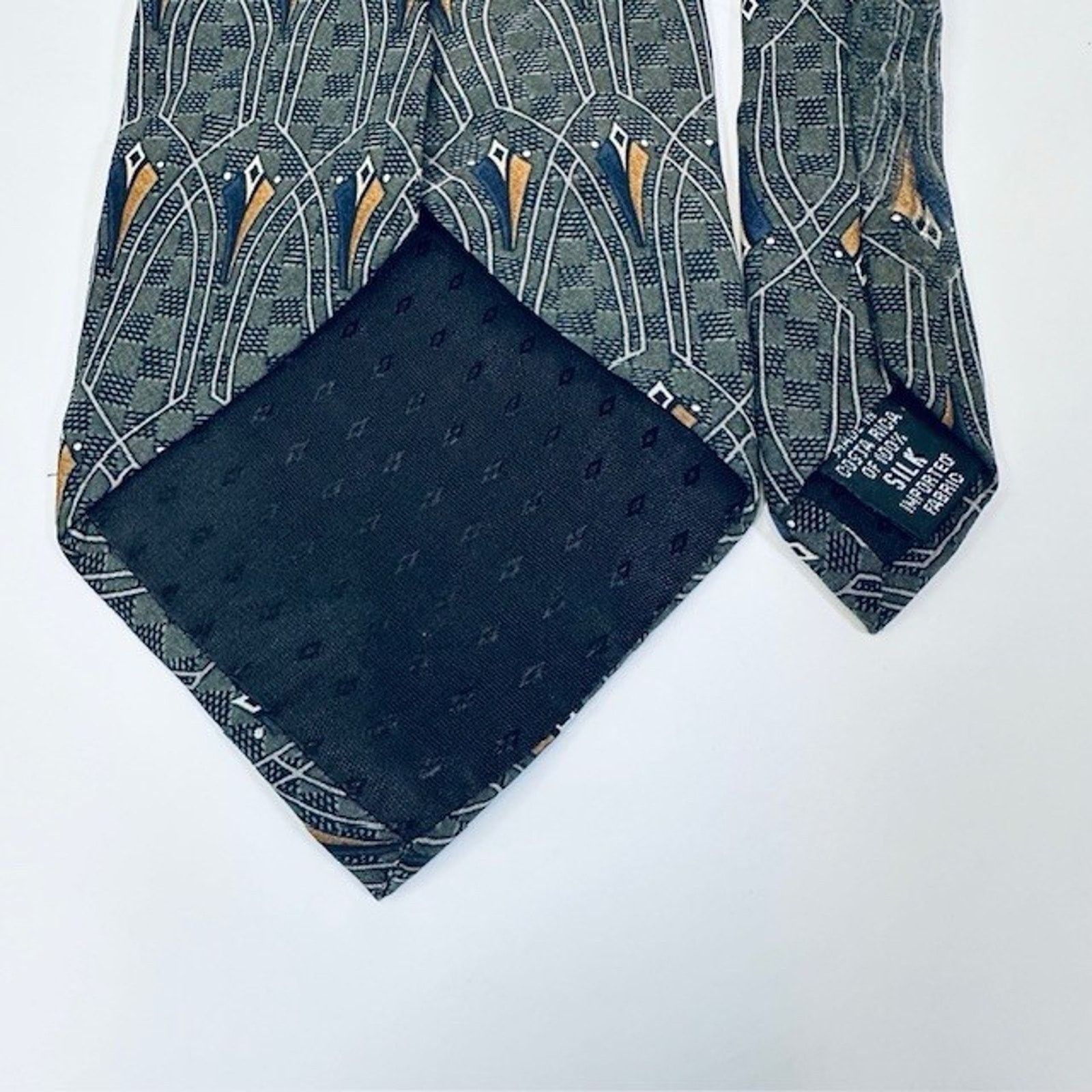 Etienne Aigner Heritage by Etjenne Aigner Tie Silk Costa Rica Green Geo Size ONE SIZE - 7 Thumbnail