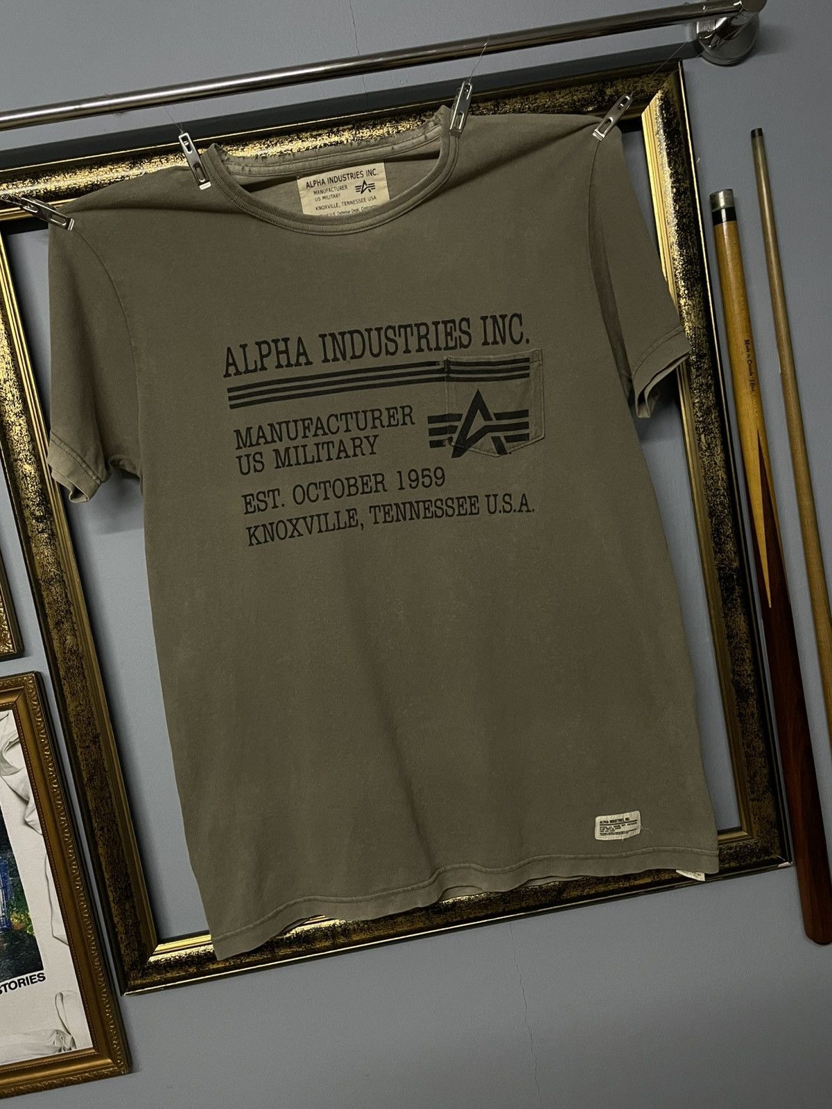 Alpha Industries × Vintage Vintage 90s Designer Alpha Industries Us Military Faded Tee Size US M / EU 48-50 / 2 - 2 Thumbnail