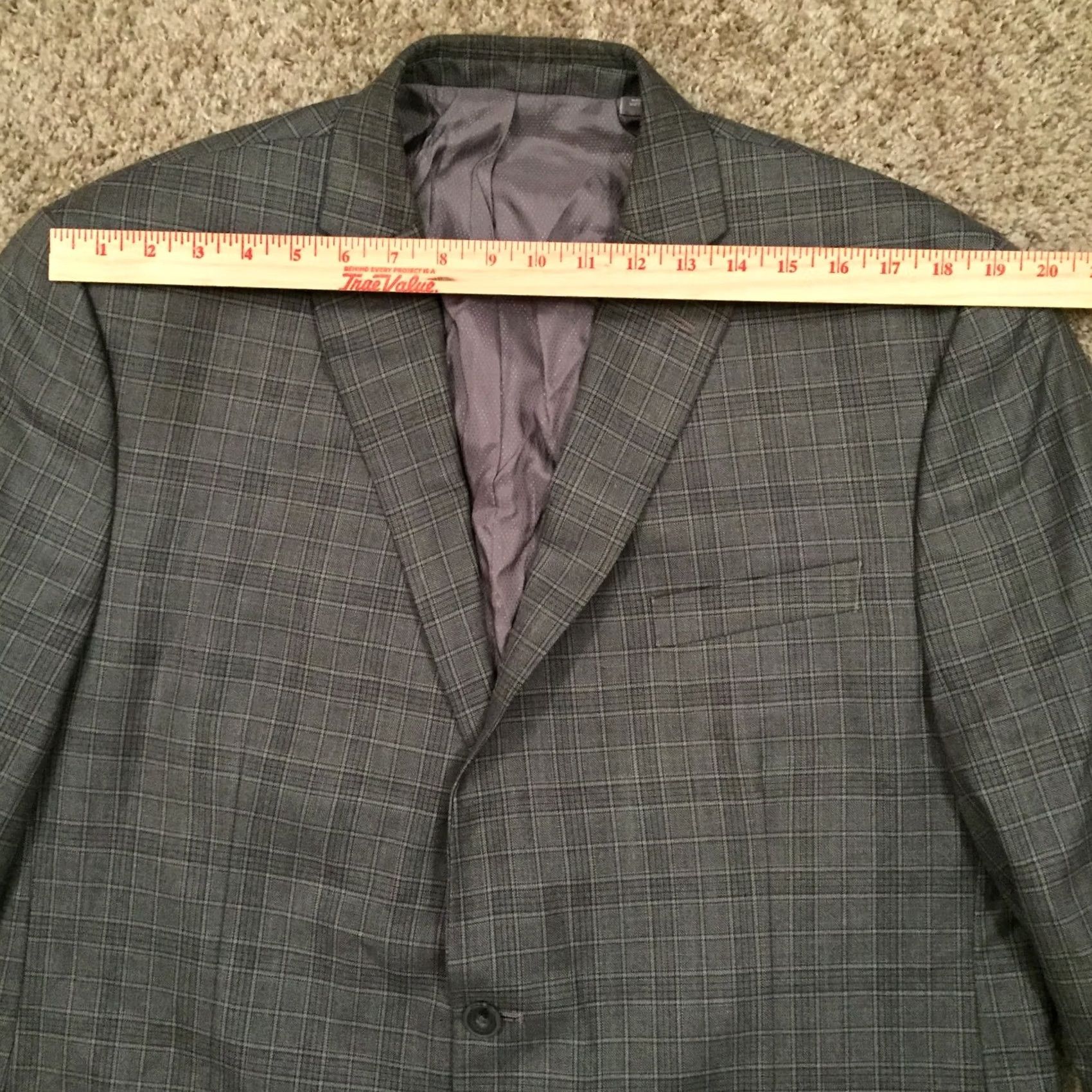 Michael Kors Michael Kors Blazer Mens 46 Long Gray Plaid Polyester Blend Size 46R - 2 Thumbnail