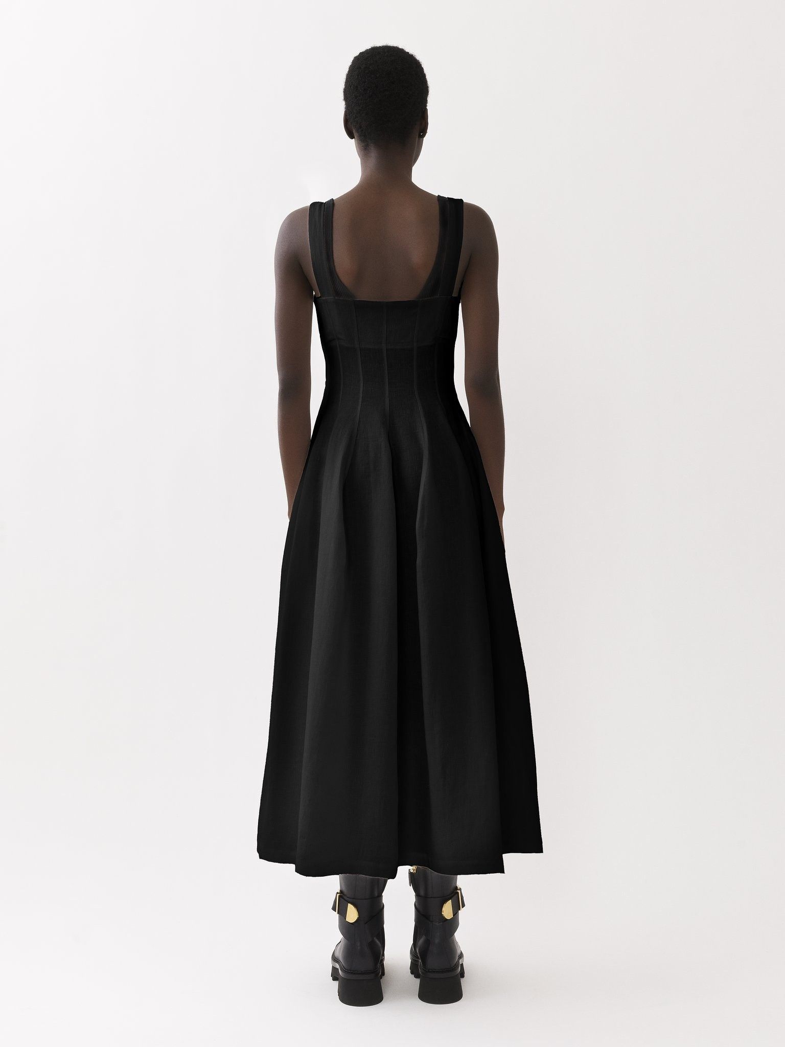 Chloe o1y0825 Midi Dress in Black Size M / US 6-8 / IT 42-44 - 5 Thumbnail