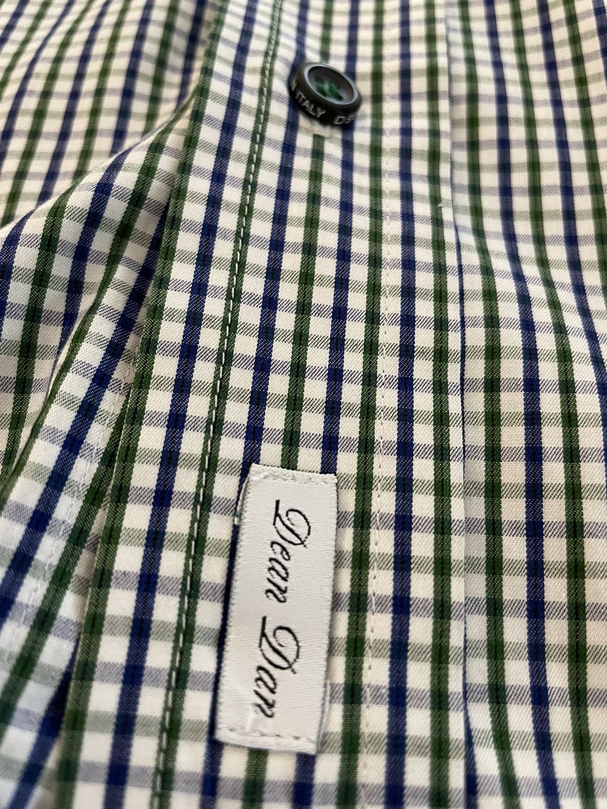 Small Check Print Spread Collar Shirt