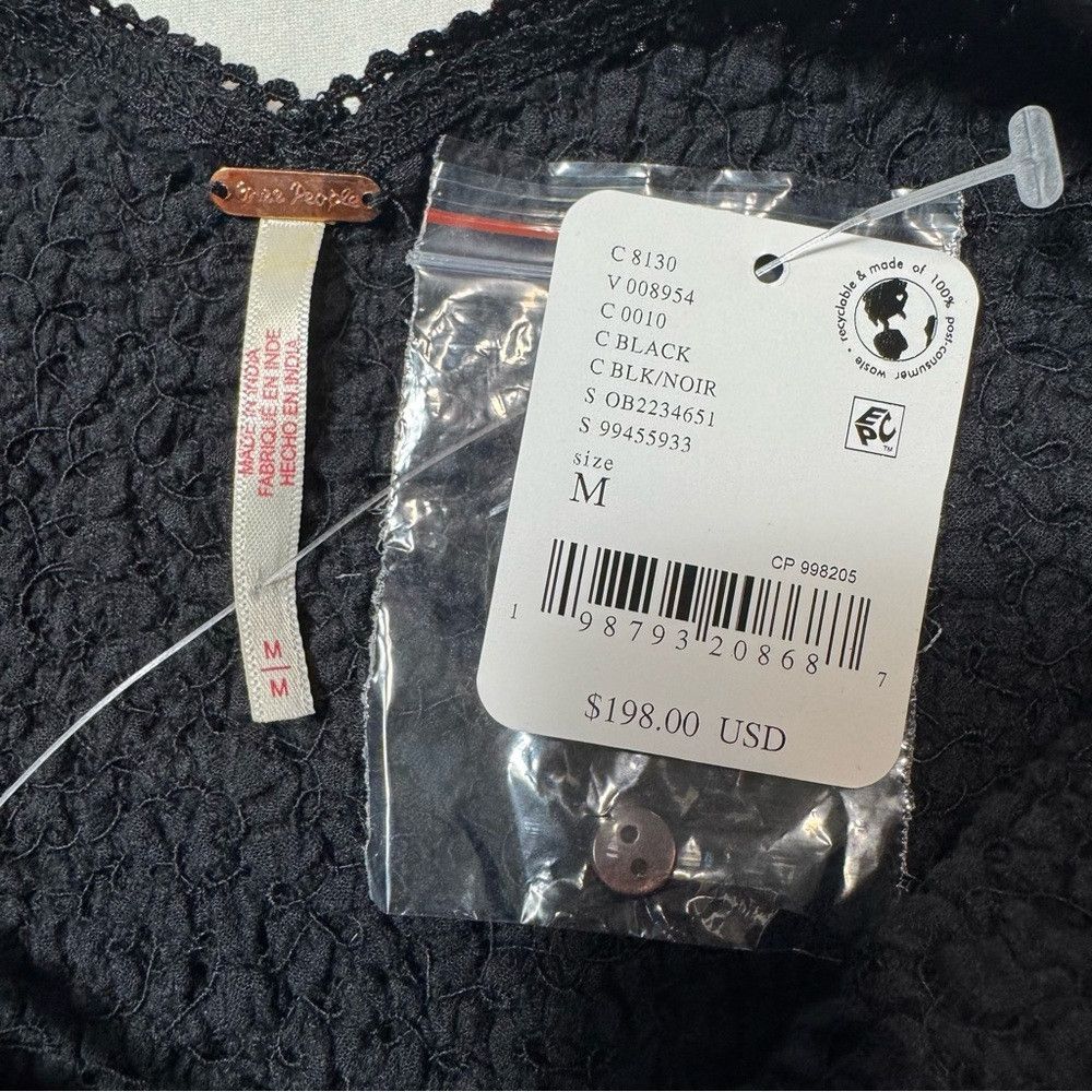 Free People NWT New Free People Seaside Black Bodysuit Size M Size M / US 6-8 / IT 42-44 - 8 Thumbnail