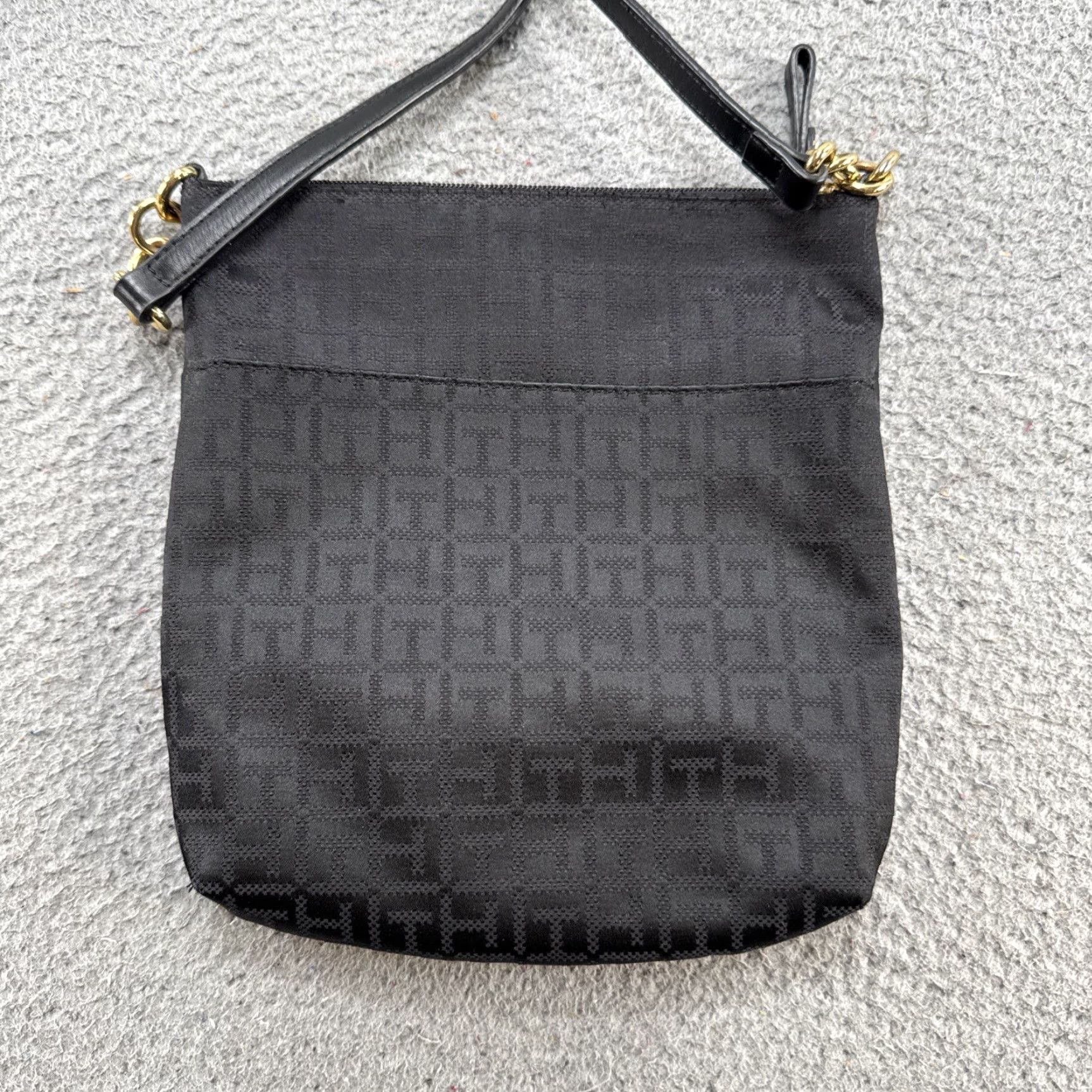 Tommy Hilfiger Tommy Hilfiger Crossbody Bag Black Jacquard Logo Print Adjustable Strap Zip Up Womens Size ONE SIZE - 3 Thumbnail