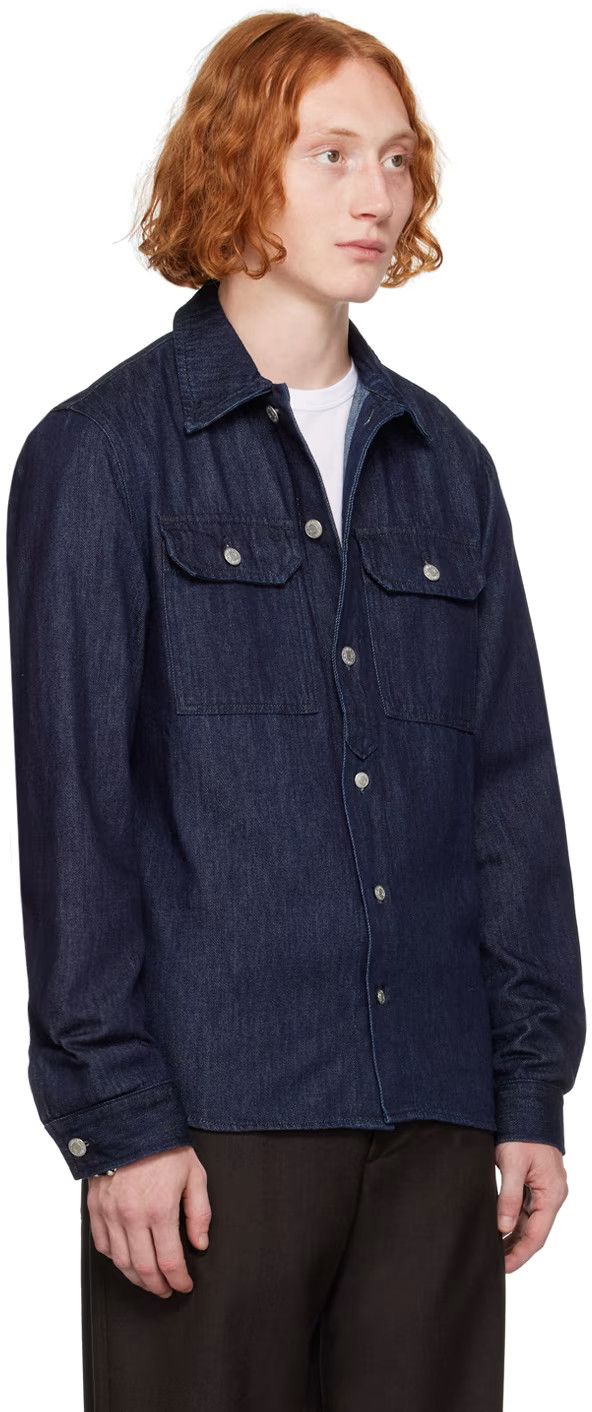 Dries Van Noten o1h1sh11224 Denim Shirt in Indigo Size US L / EU 52-54 / 3 - 3 Thumbnail