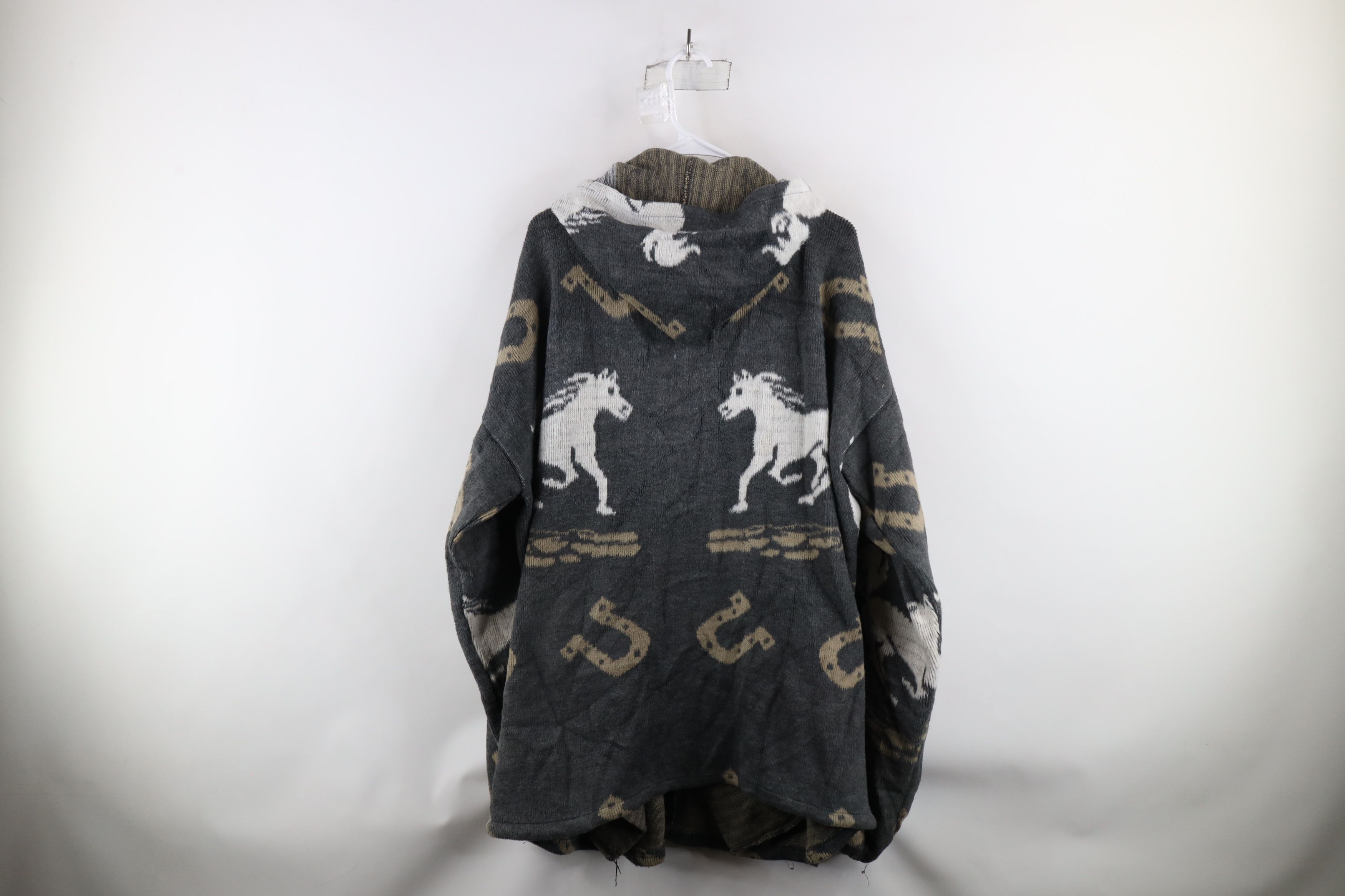 Vintage Vintage 90s Streetwear Over Print Zip Hooded Fleece Jacket Size US XXL / EU 58 / 5 - 12 Thumbnail